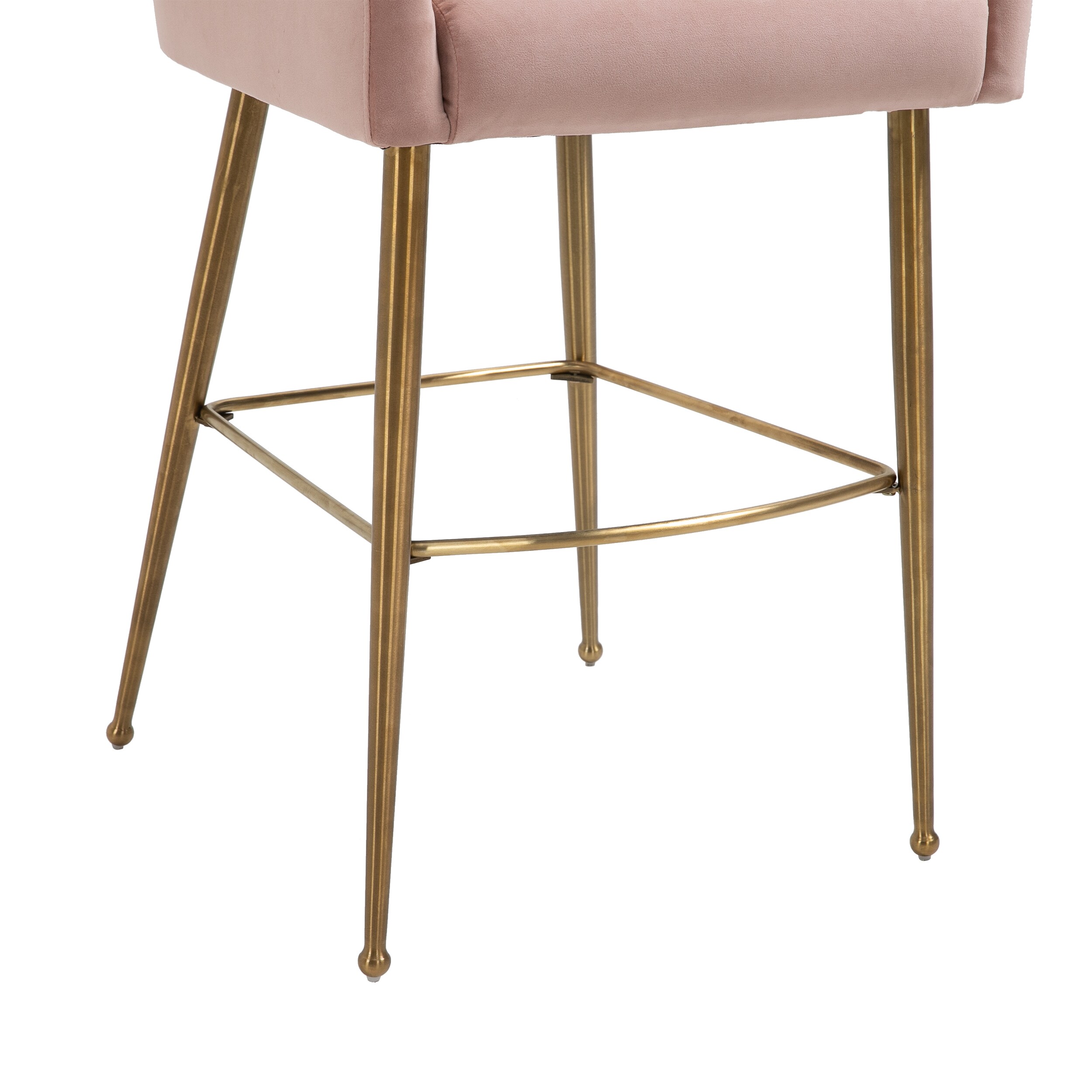 Clihome Pink Counter, Bar Stool(Set of 2) Set of 2 Pink 29.4-in H Bar  height Upholstered Metal Bar Stool Back in the Bar Stools department at