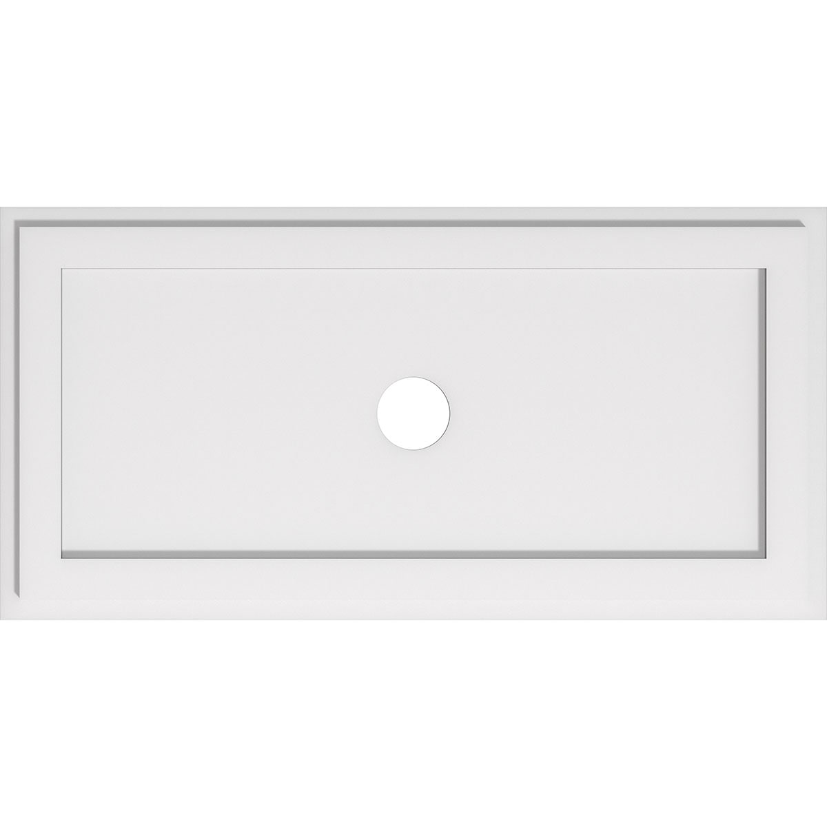 Ekena Millwork CMP34X17RE-03000 Rectangle 34-in W x 17-in L Contemporary PVC Whole Ceiling Medallion
