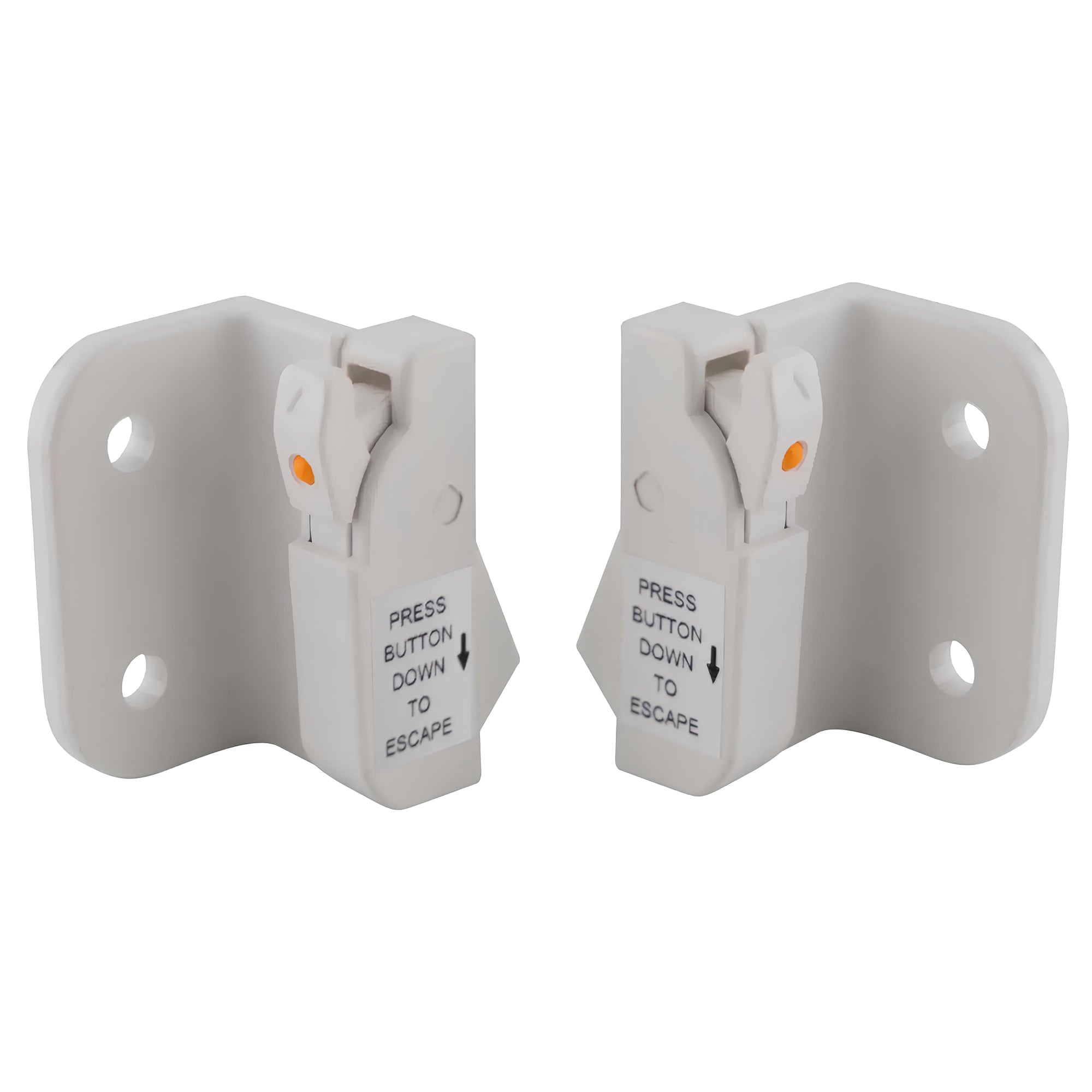 Brixwell  50-2008EW Euro White Dual Action Single/Double Hung Or Sliding Plastic (WOCD) Window Opening Control Device Pair