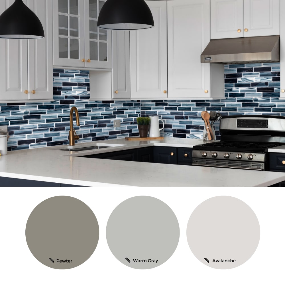 Island Antigua Blue Glass Brick Mosaic Wall Tile, 12x12 Inch