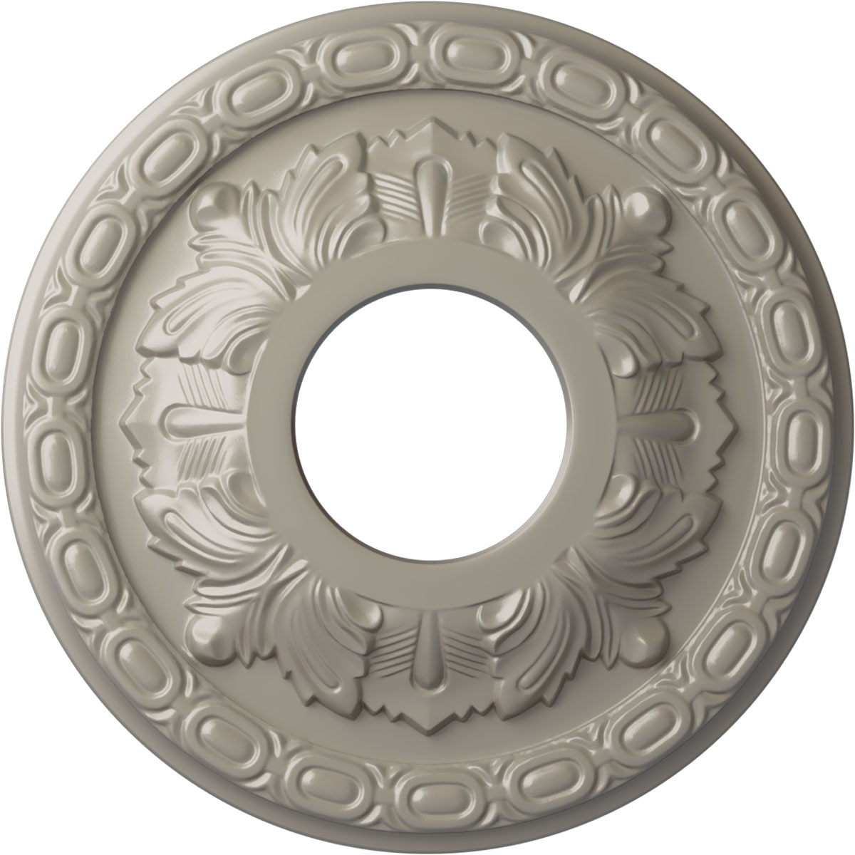 Ekena Millwork CM11LFPWS Leaf 11.375-in W x 11.375-in L Painted Pearl White Polyurethane Whole Ceiling Medallion
