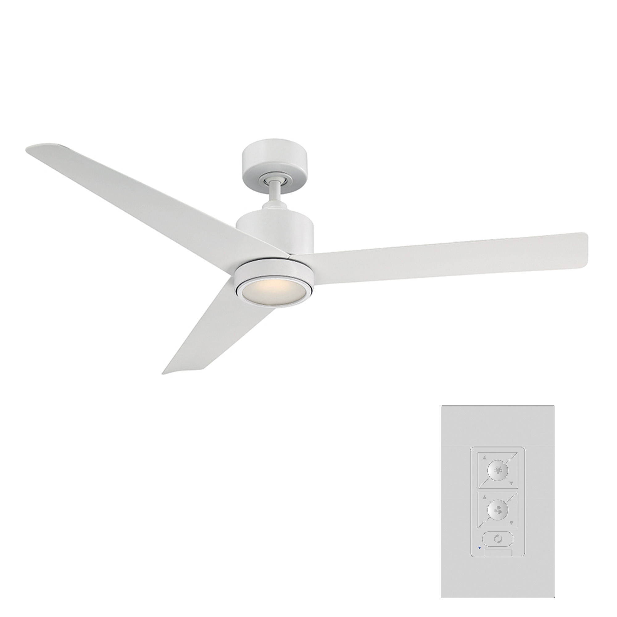 Modern Forms Lotus 54-in Matte White Integrated LED Indoor/Outdoor Smart Ceiling Fan with Light and Remote (3-Blade) FR-W1809-54L-MW Sansujyuku sansujyuku.com