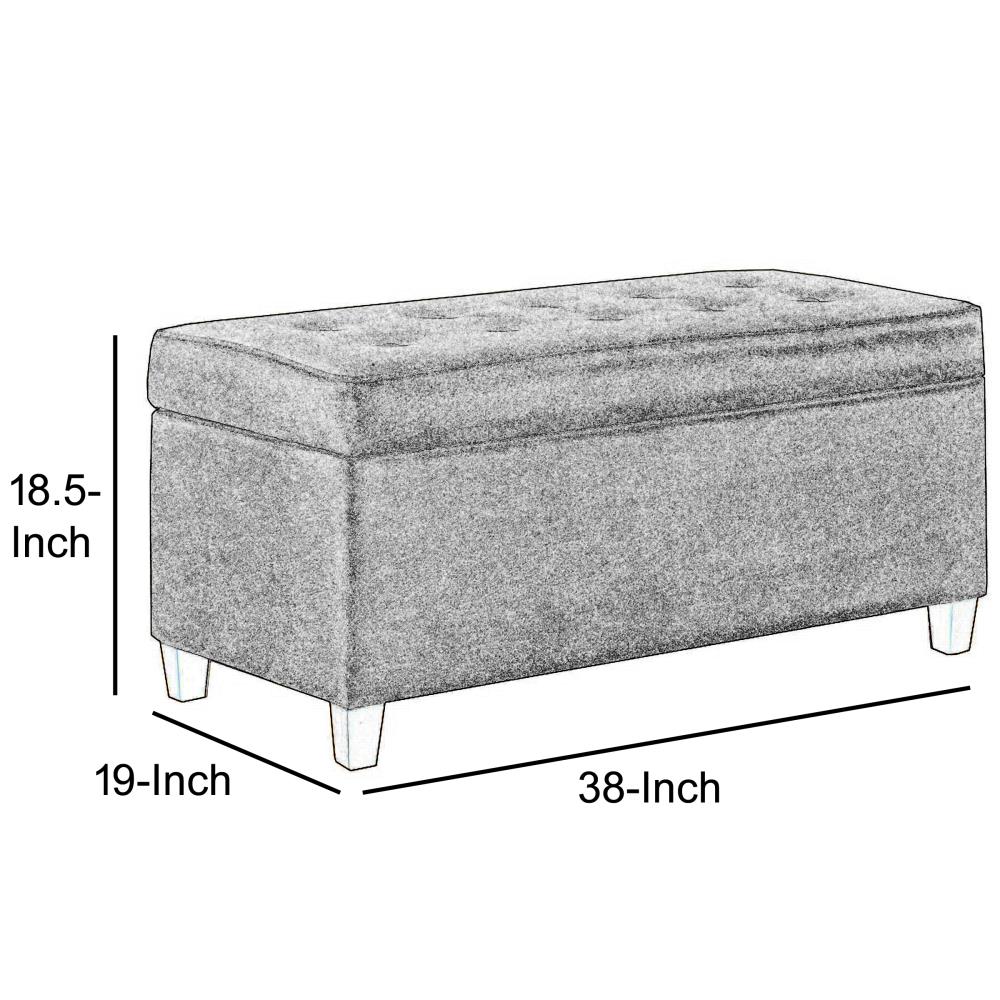 Benzara Modern Gray Storage Bench with Storage 38-in x 19-in in the ...