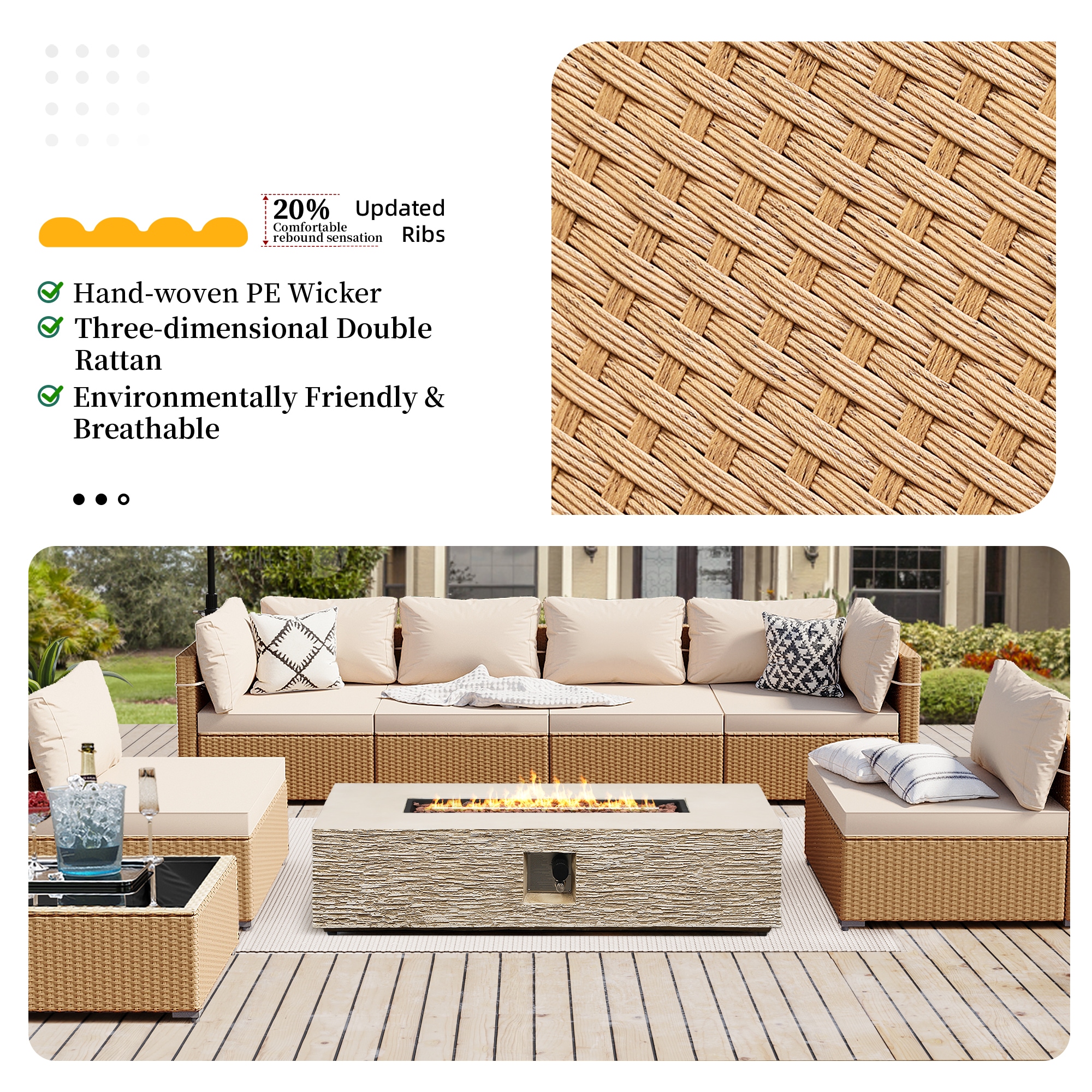 UPHA PL-2CZ-56TPBR-H1 Patio-Conversation-Sets - View #4