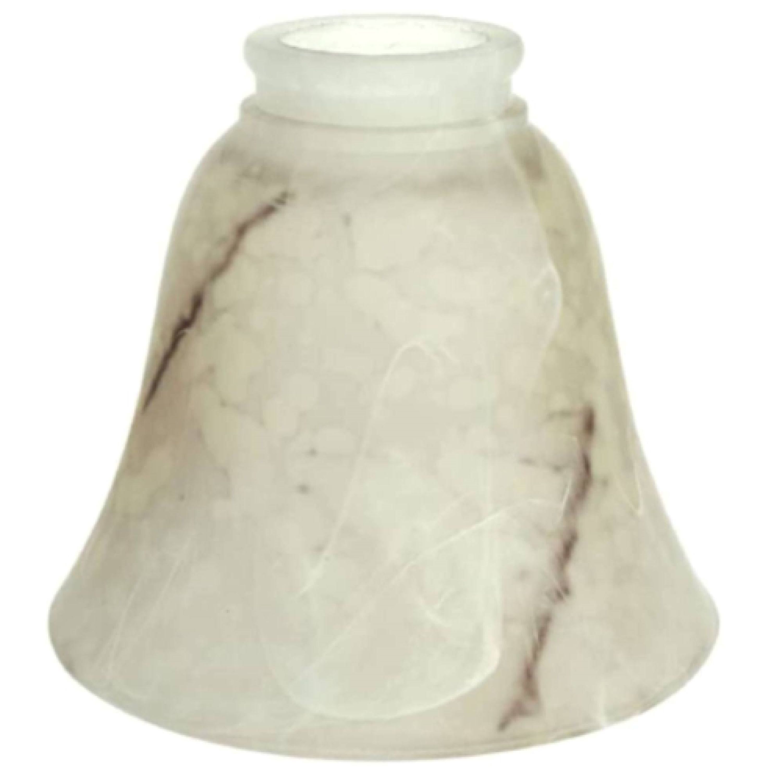 Transitional Alabaster Glass Bell Shades with Hand Painted Veins, 4 Pack