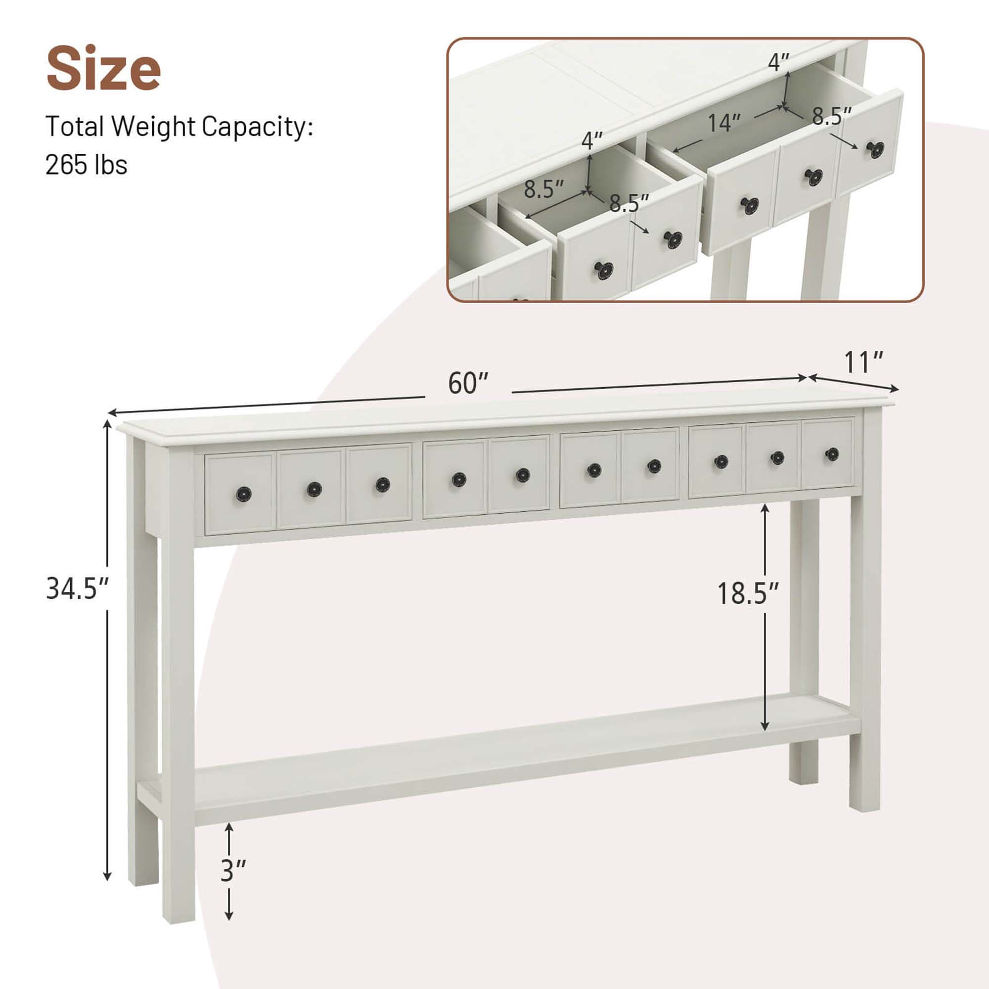 Costway HCST01598 Console-Sofa-Tables - View #2