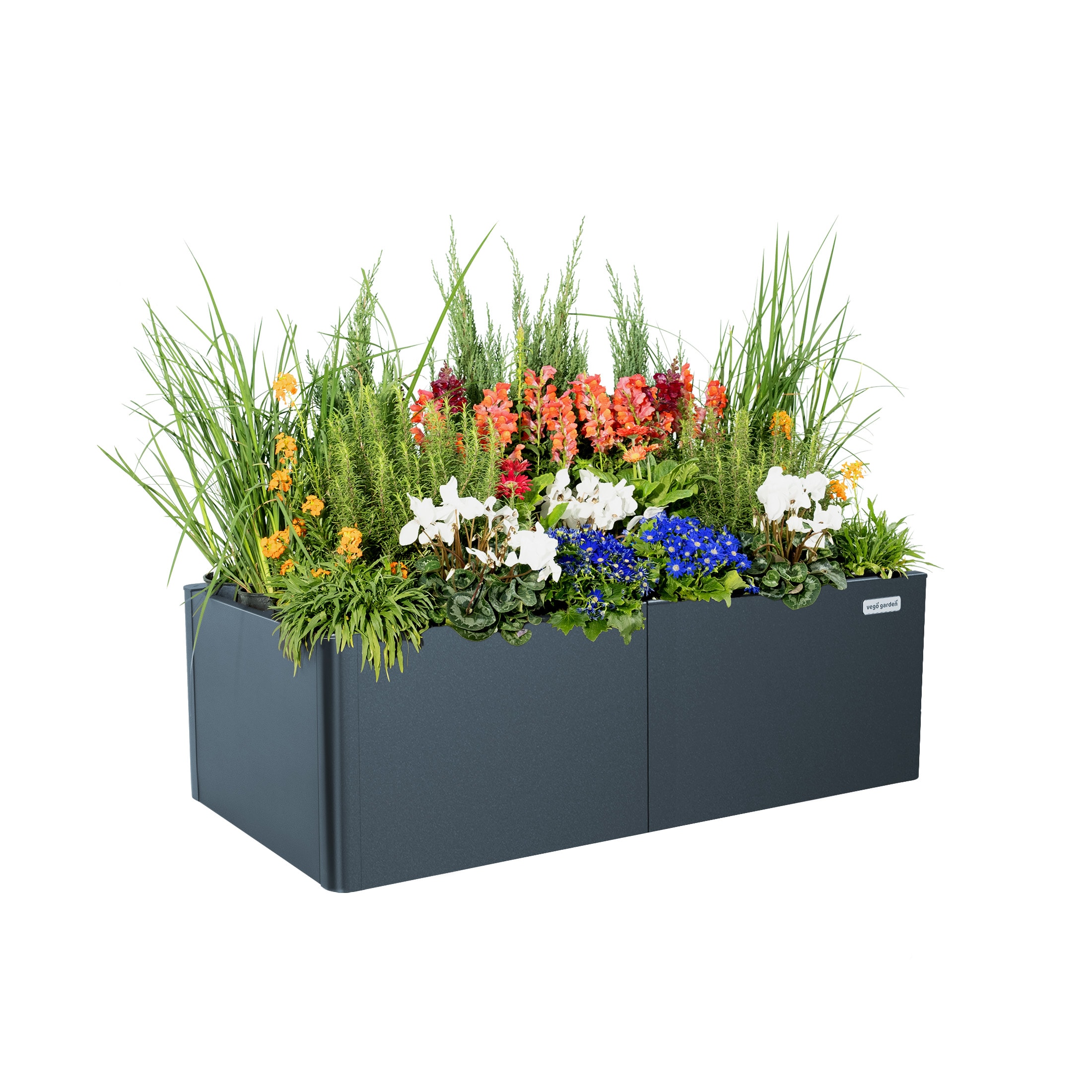 Vego Garden VBM2753BL 14-cu ft 27-in W x 53-in L x 17-in H Midnight Blue Galvanized Metal Raised Garden Bed