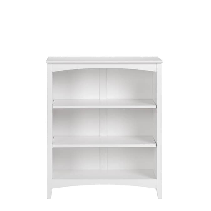 Camaflexi Shaker Style White Wood 3, 36 Wide Bookcase White Gloss