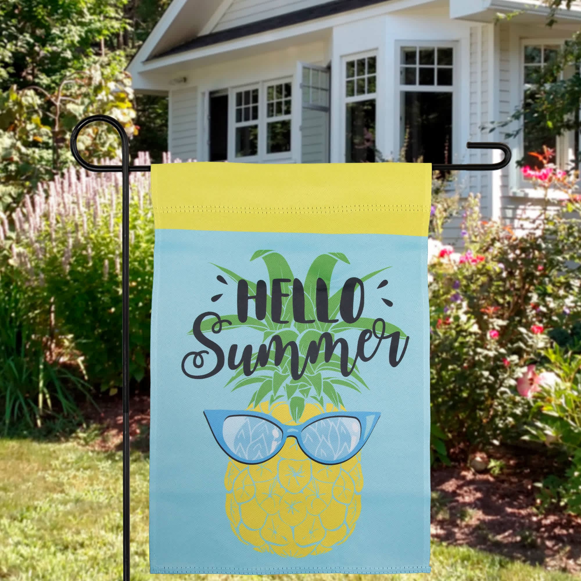 Northlight Hello Summer Pineapple Outdoor Garden Flag - 12.5 inch x 18 ...