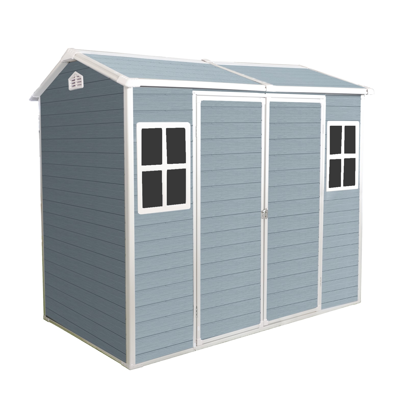 Mondawe MD-TP16AAE 8-ft x 4-ft Gray Gable Resin Storage Shed (Floor Included)