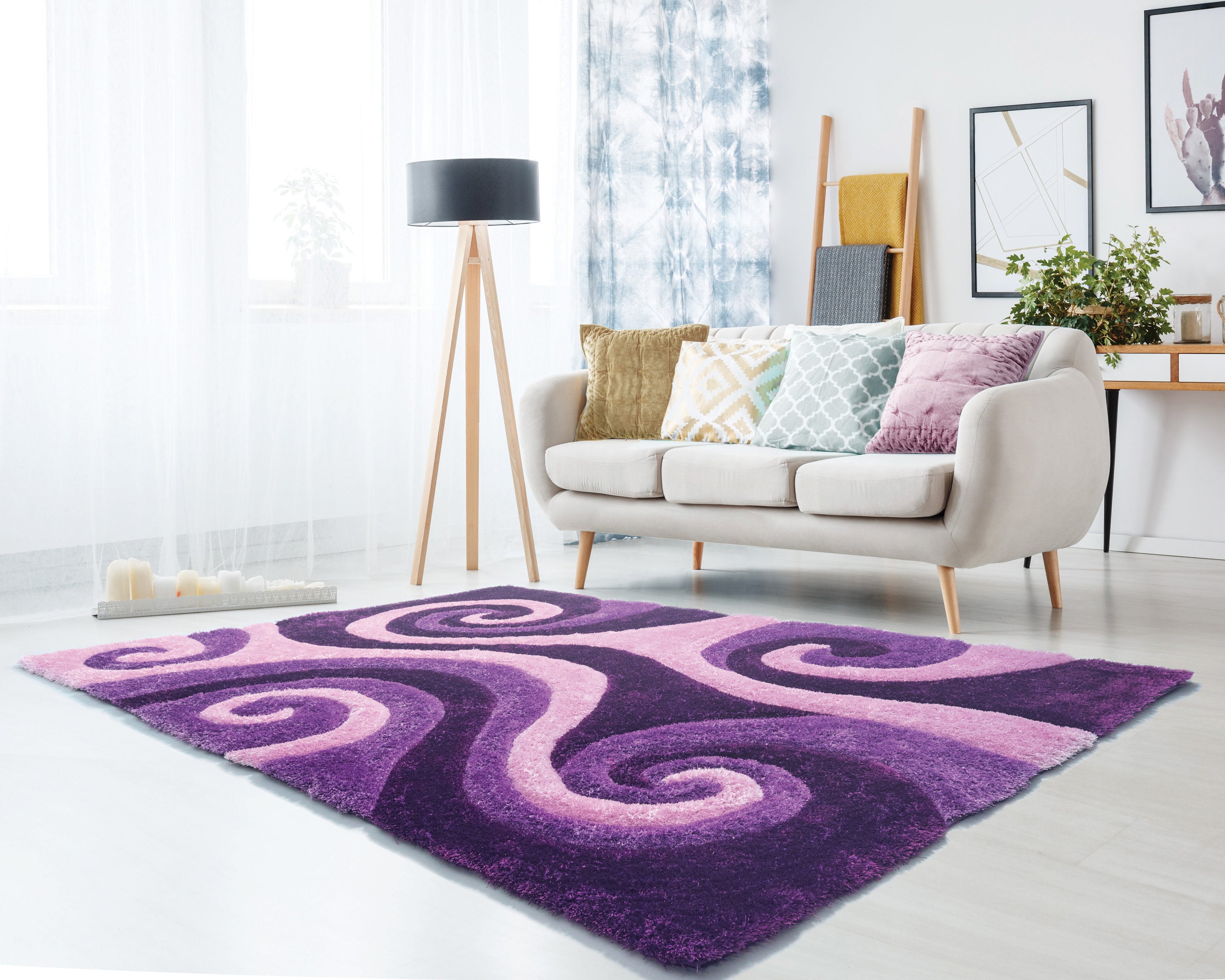United Weavers Of America 2100 21583 24 Finesse 2 x 3 (ft) Polyester Violet Rectangular Indoor Geometric Area rug