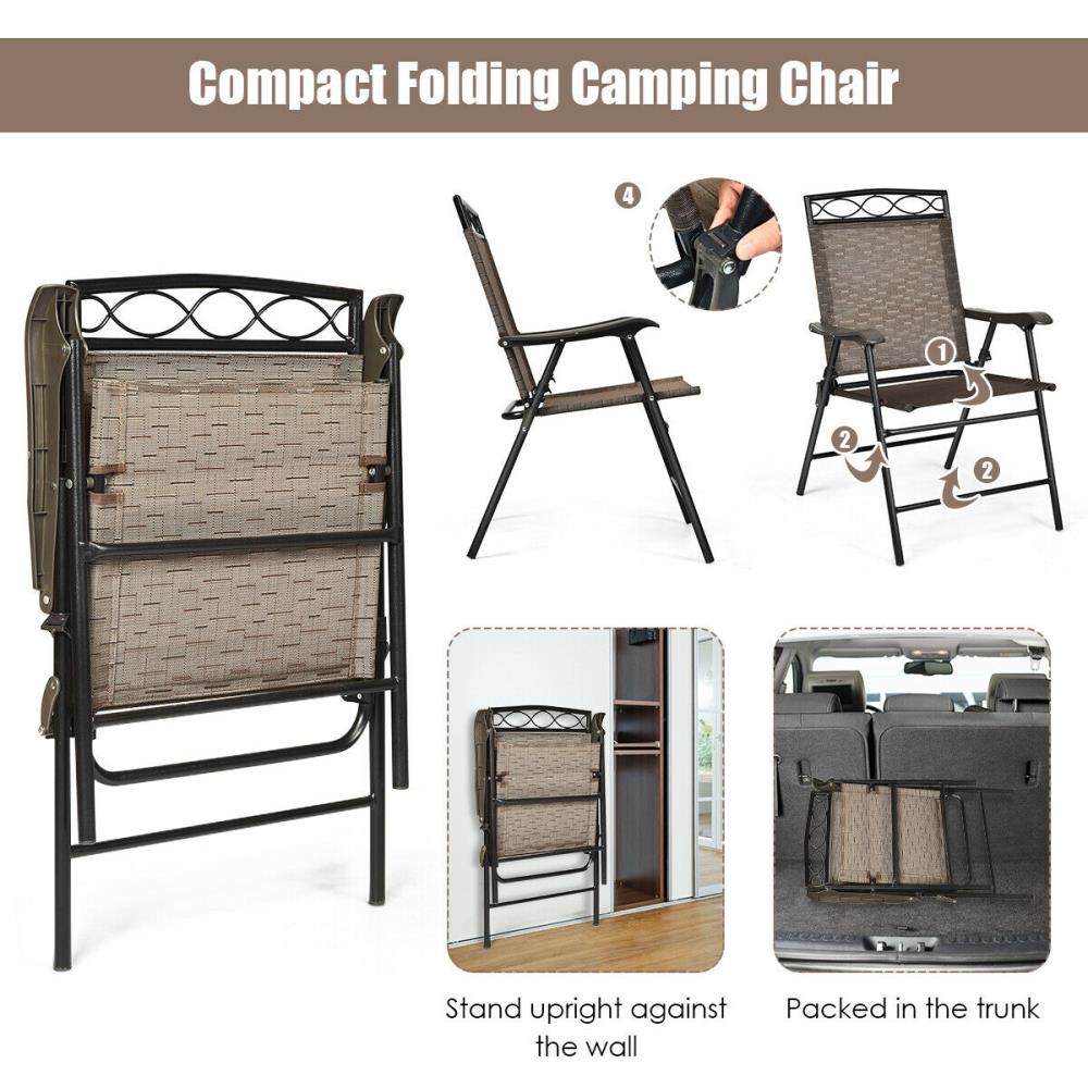 Costway 4 Pack Black Standard Folding Chair with Solid Seat Indoor or Outdoor in the Folding Chairs department at Lowes