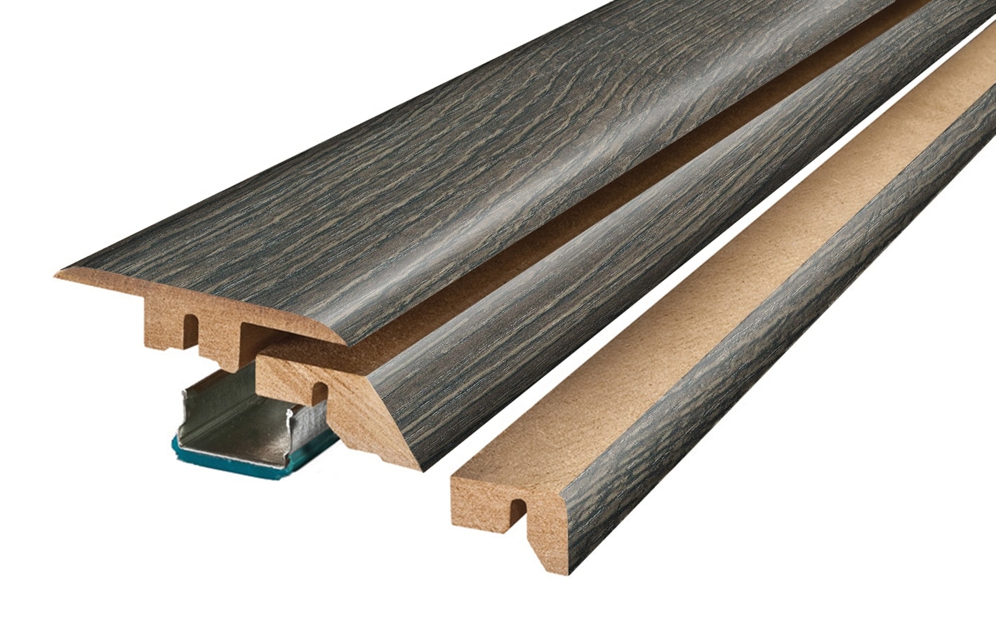 Project Source MG001126 Smoked 0.75-in T x 2.37-in W x 78.7-in L Laminate wood Multi-purpose Floor Moulding