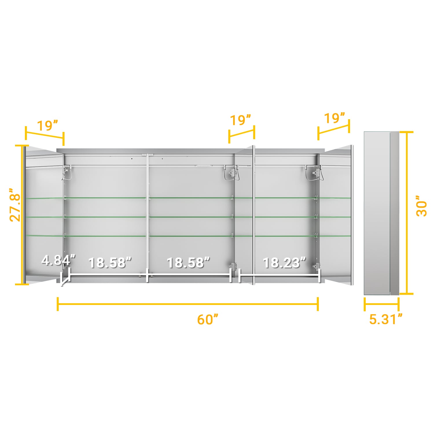 QueenFun BLMC6030 Bathroom-Medicine-Cabinets - View #7
