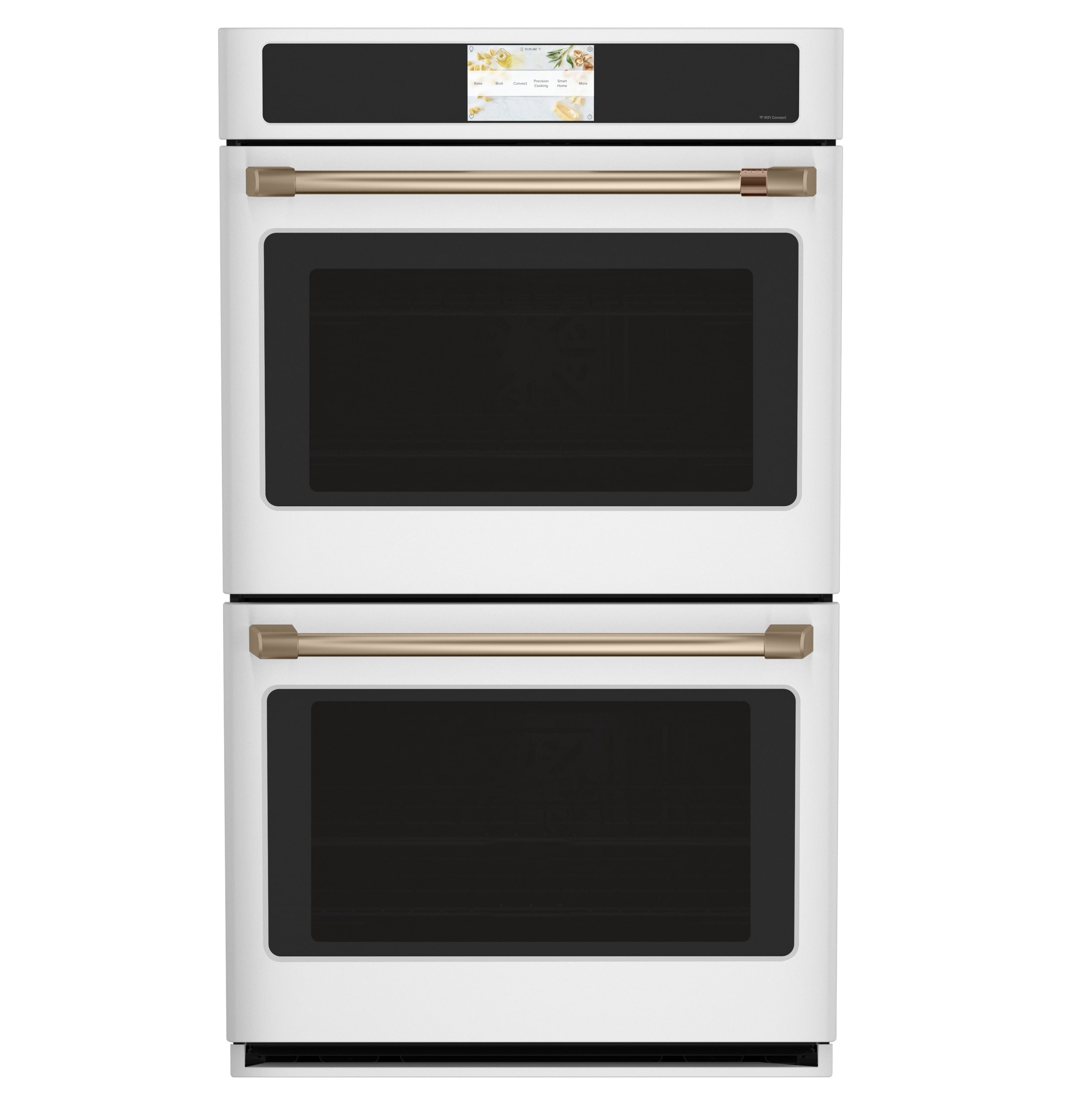 Cafe CTD90DP4NW2 Professional 30 inch Smart Compatible Double Electric Wall Oven with Air Fry Self + Steam Cleaning ( Matte White )