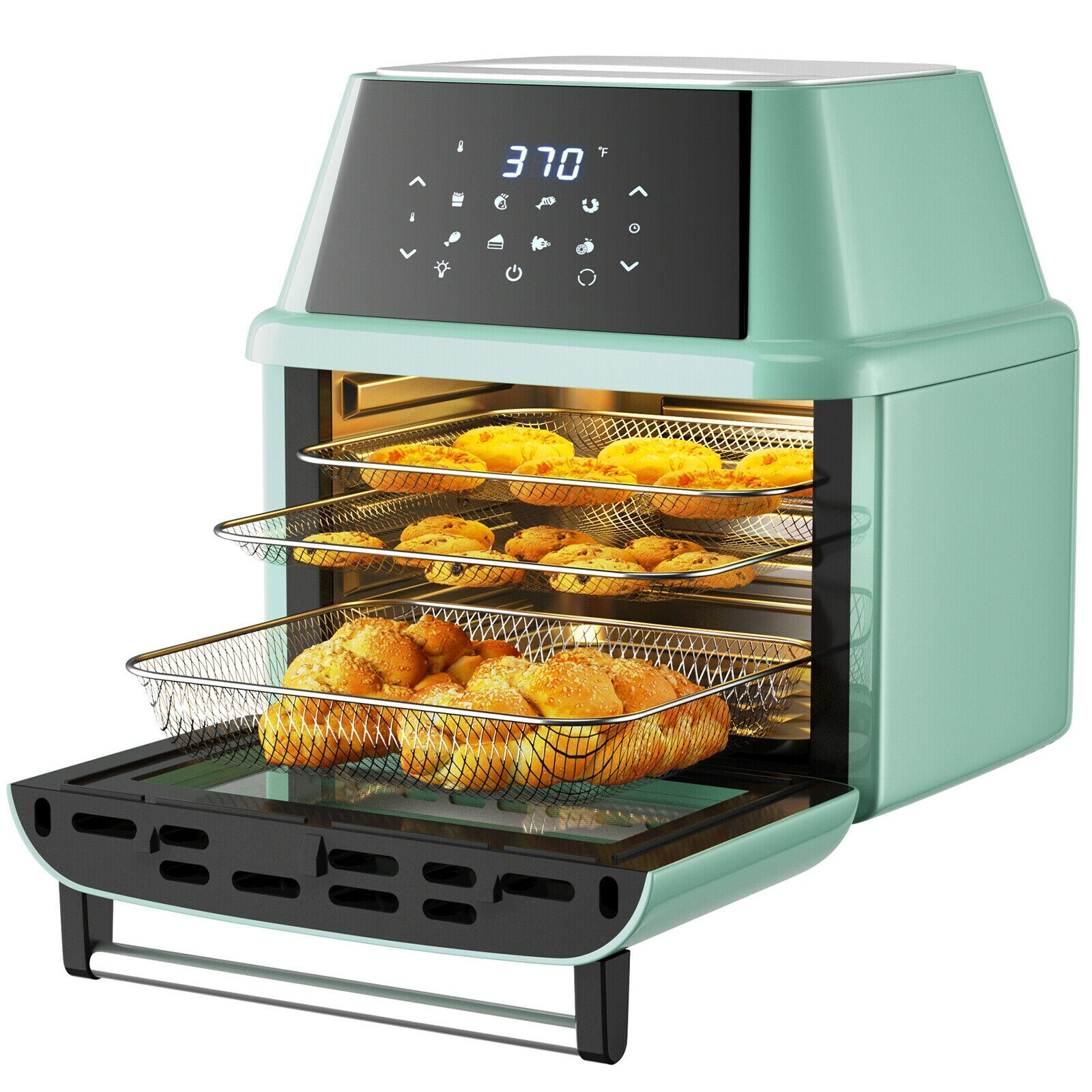 GZMR 19 qt Green Multi-Functional Air Fryer Oven 1800W Dehydrator Rotisserie,  Programmable, 8 Preset Cooking Choices, Oil-less Cooking in the Air Fryers  department at