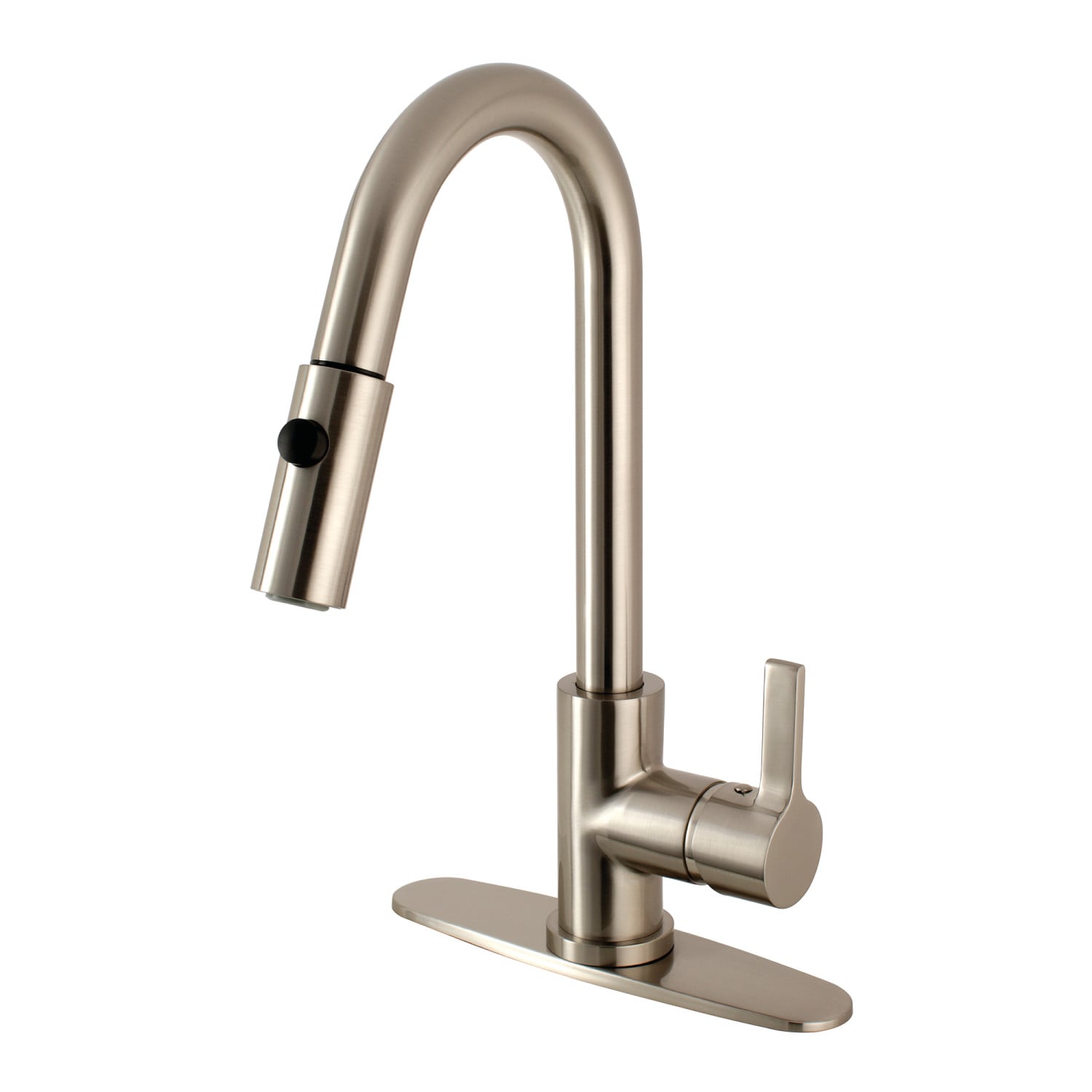 Kingston Brass Continental Brushed Nickel Single Handle Pull-down ...