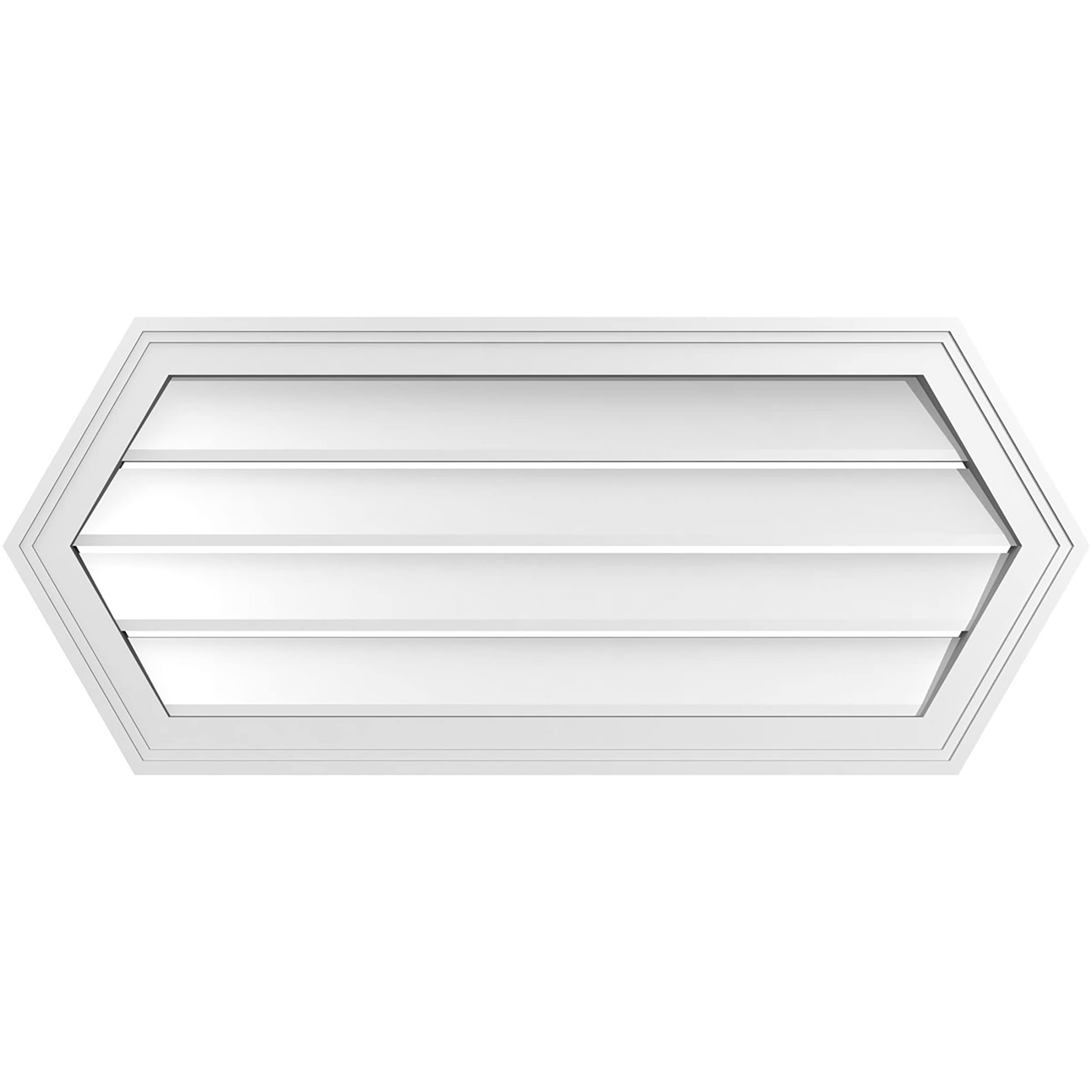 Ekena Millwork GVPHP38X1602SF 38-Inches x 16-Inches Off-white Peaked PVC Gable Louver Vent