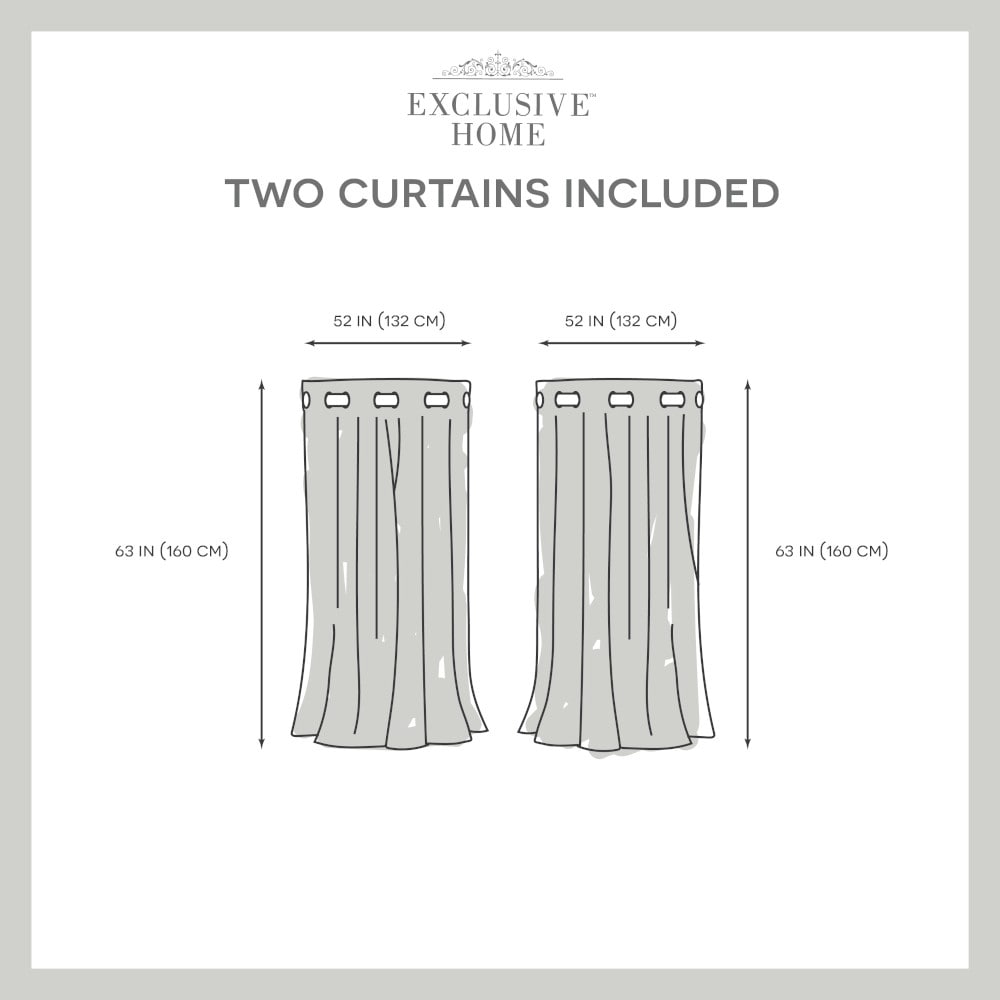 Ash Grey Linen Look Blackout Grommet Window Panel Pair