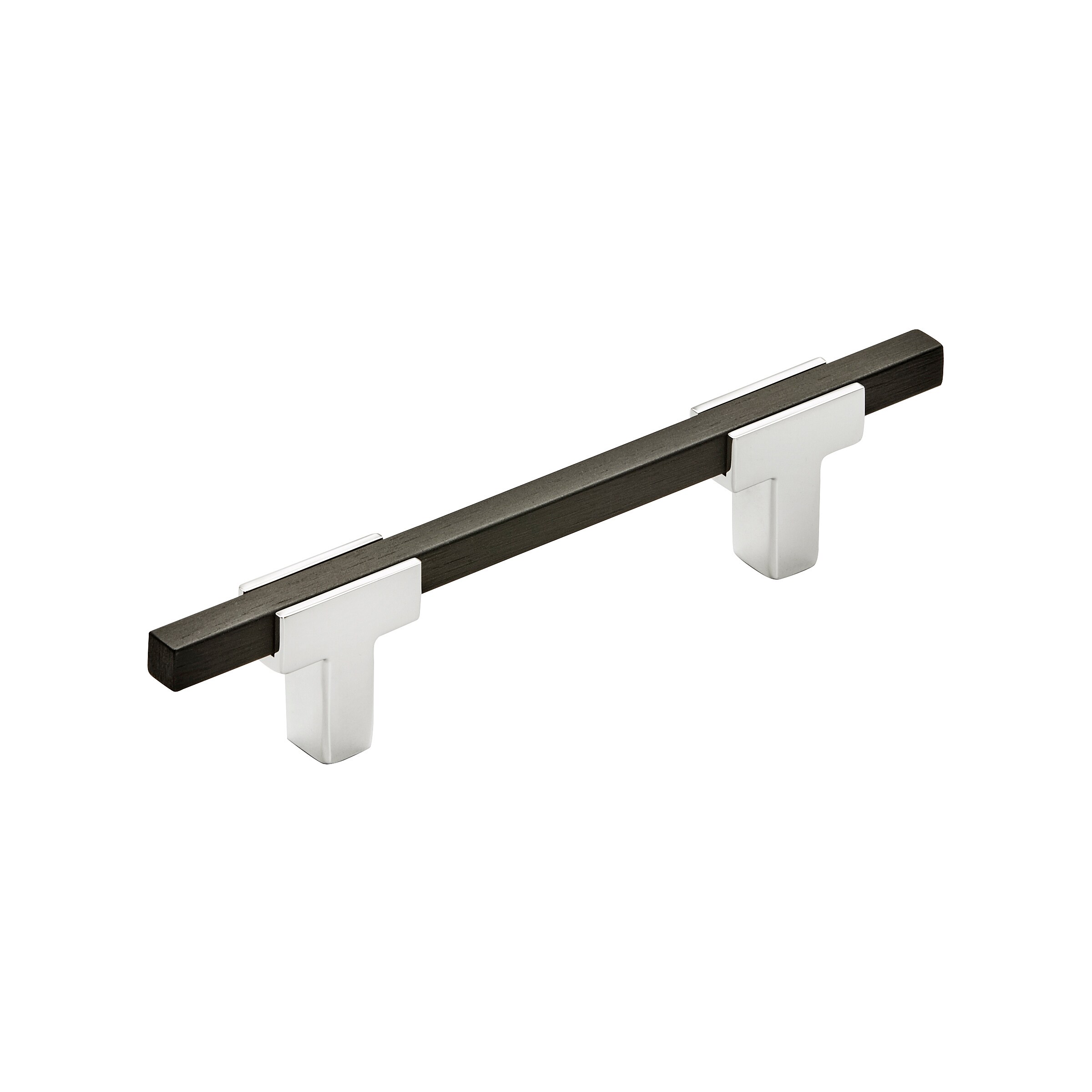 Amerock BP7789626BMB Urbanite 3-3/4-in , 96mm Center to Center Polished Chrome/Brushed Matte Black Rectangular Bar