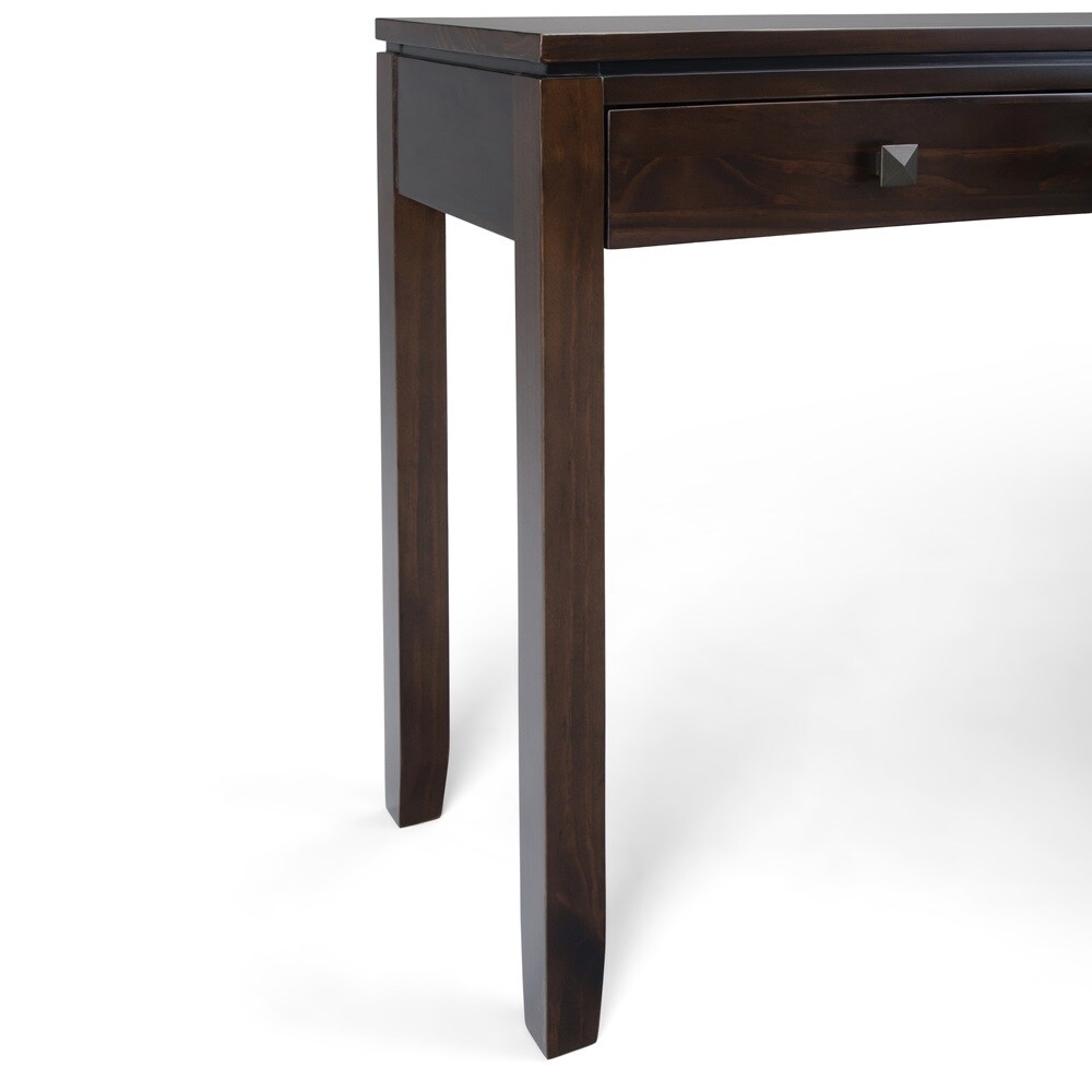 Mahogany Brown Solid Wood Console Table with Storage