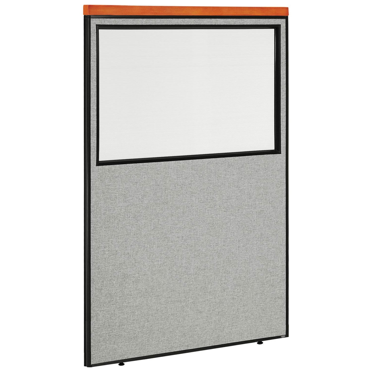 Global Industrial 694672WGY 48-14-inW x 73-12-inH Deluxe Office Partition Panel with Partial Window Gray