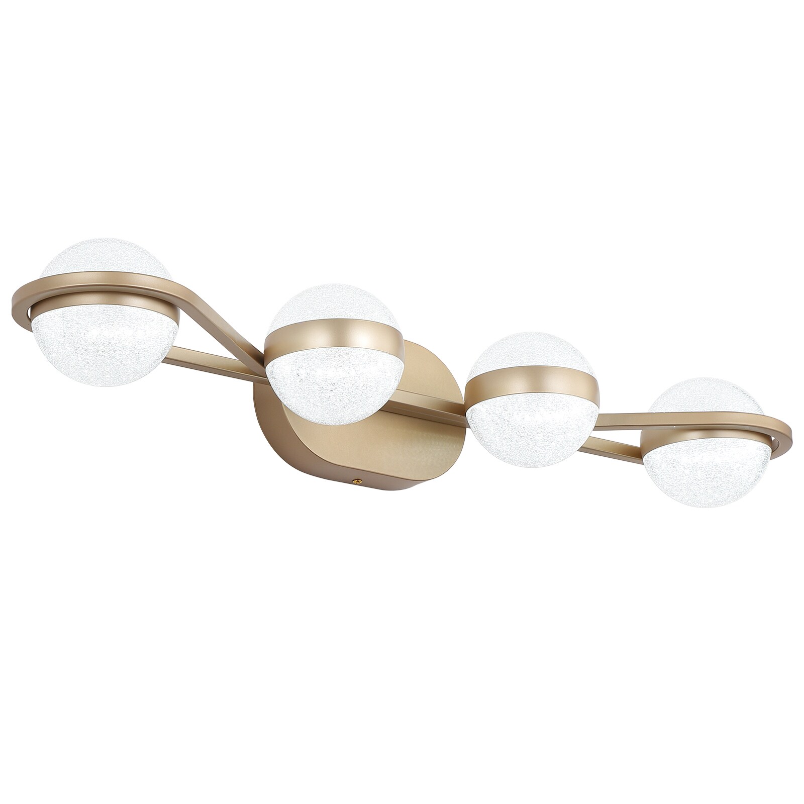 Flynama YC-L-46204 28.35-in 4 -Light Brushed Gold Integrated LED Modern/contemporary Vanity light