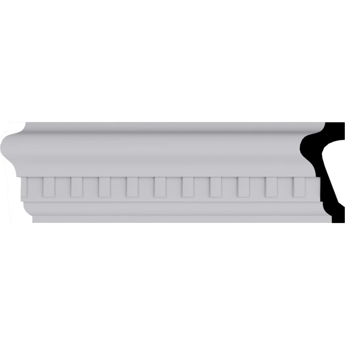 Ekena Millwork MLD02X01SW-CASE-8 Swindon Dentil 2-1/2-in x 7-ft 10-1/2-in Primed Urethane MLD02X01SW Chair rail Moulding 8 -Pack