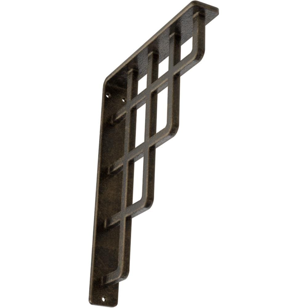 Ekena Millwork BKTM01X07X10SDIAPG Diane 7.5-in x 1.5-in x 10-in Antique gold Wrought iron Mounting bracket