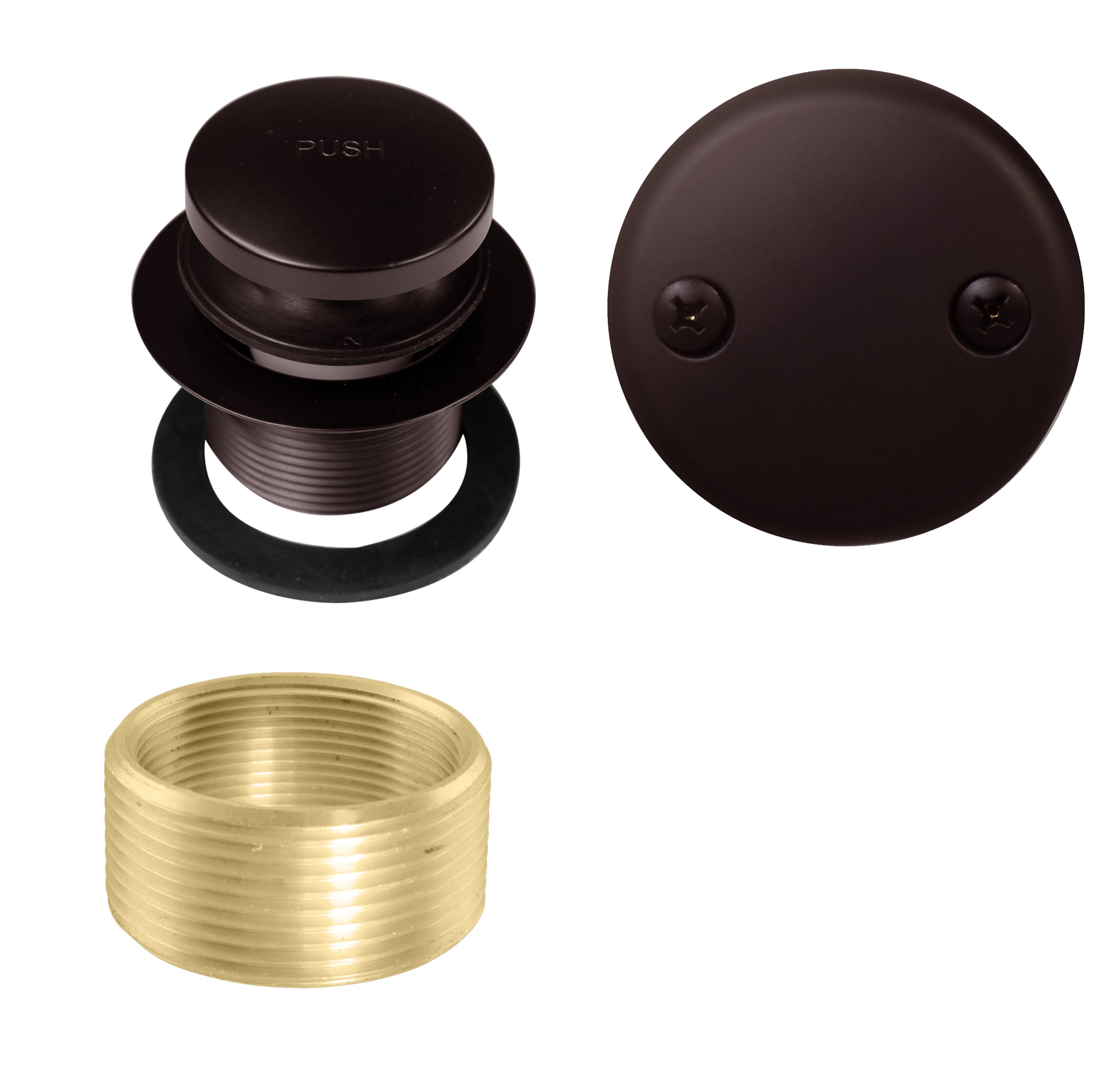 WESTBRASS D93K-12 Tip Toe Universal Tub Trim with Two-hole Faceplate In Oil Rubbed Bronze