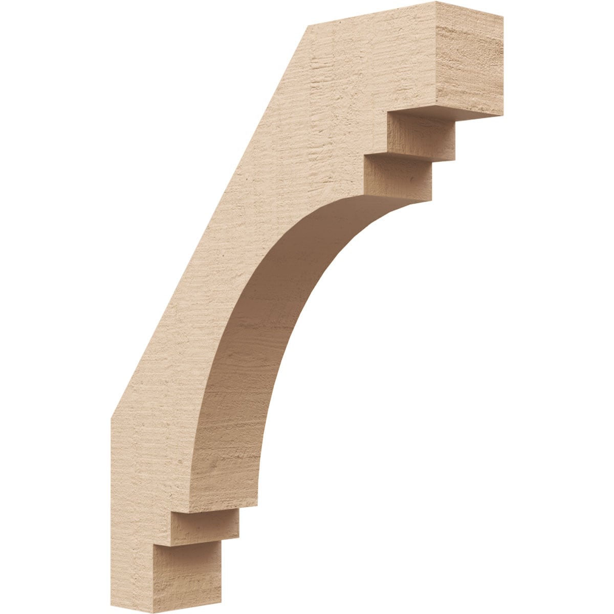 Ekena Millwork BRCUR03X14X18PECRCPR 3-in x 18-in x 14-in Primed Urethane Pescadero Rough Cedar TimberThane Knee Brace