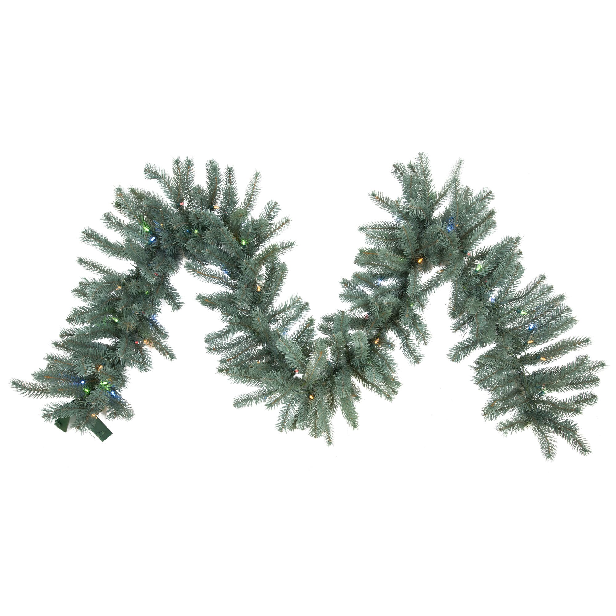 Vickerman A164816LED Indoor Pre-lit Electrical Outlet 9-ft Spruce Artificial Garland with Multicolor LED Lights