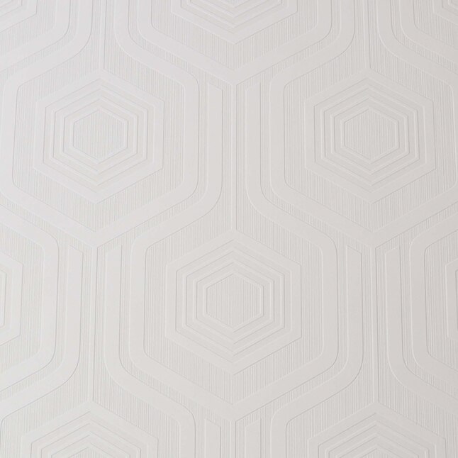 Superfresco Paintable Rustic 56-sq ft White Paper Paintable Textured  Geometric Unpasted Wallpaper in the Wallpaper department at 