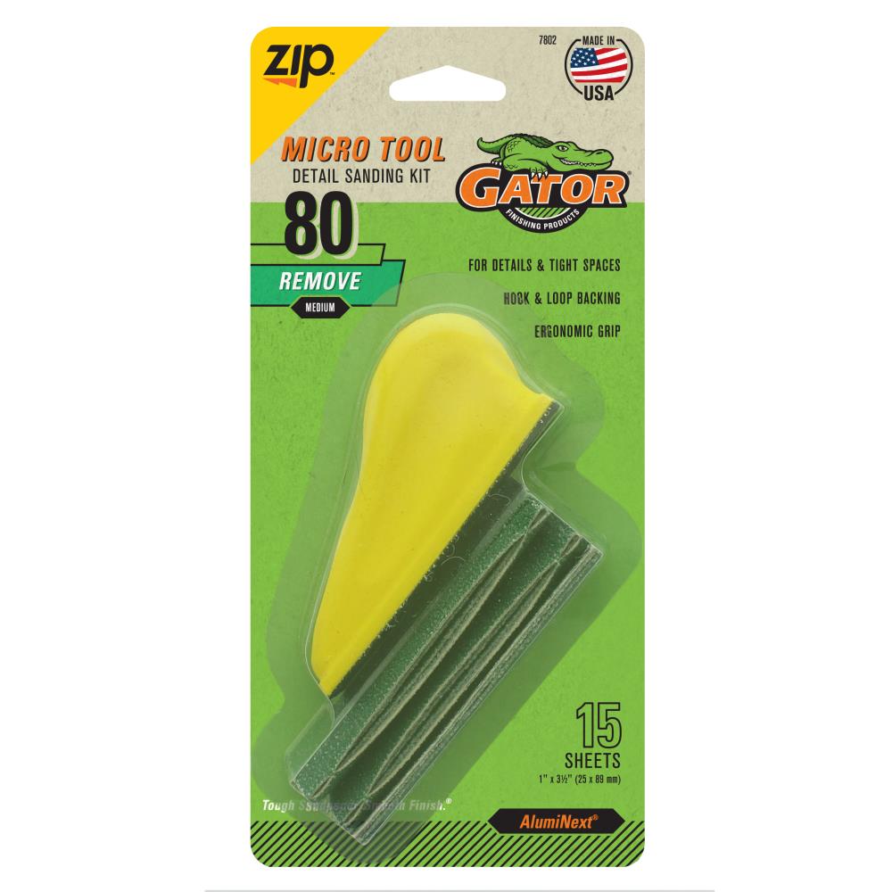 Gator Zip Sander Multi-Surface Sanding Tool - Aluminum Oxide - 80-Grit -  120-Grit - 220-Grit - 50-Pack