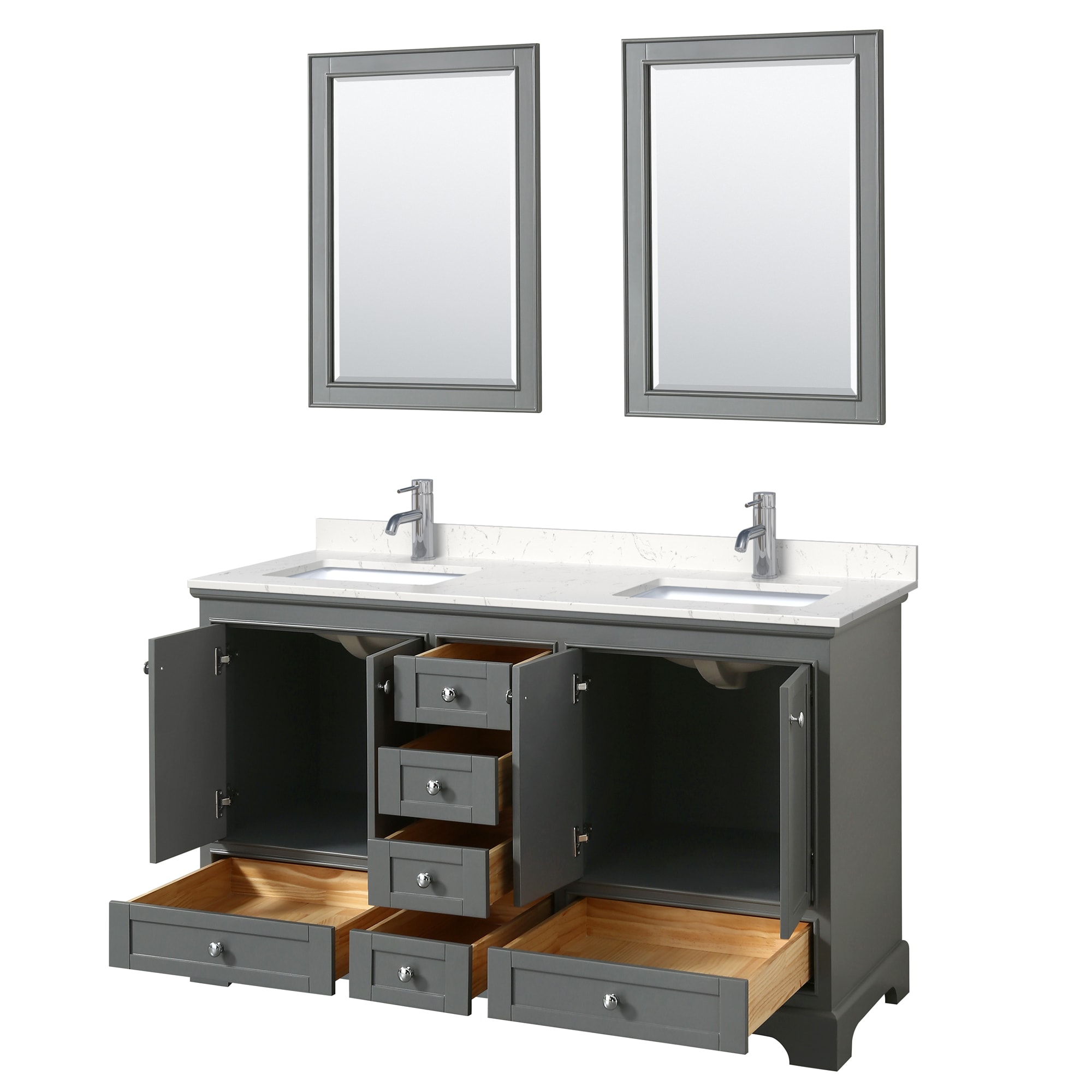 Wyndham Collection WCS202060DKGC2UNSM24 Bath-Vanity-Combo - View #2