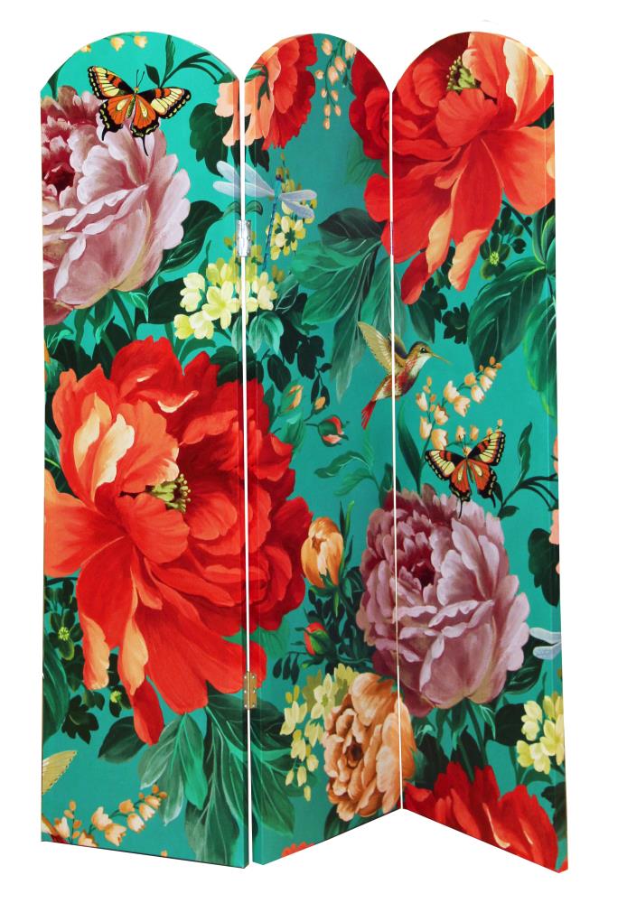 Arthouse 3-Panel Dianthus Floral Printed Canvas Folding Room Divider at ...