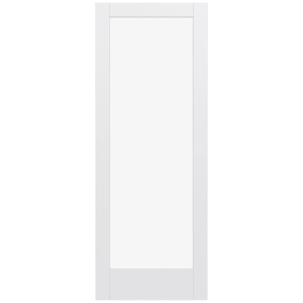 Jeld Wen Moda 1011 36 In X 96 In Primed 1 Panel Square Clear Glass Smooth Solid Core Primed Mdf 1105