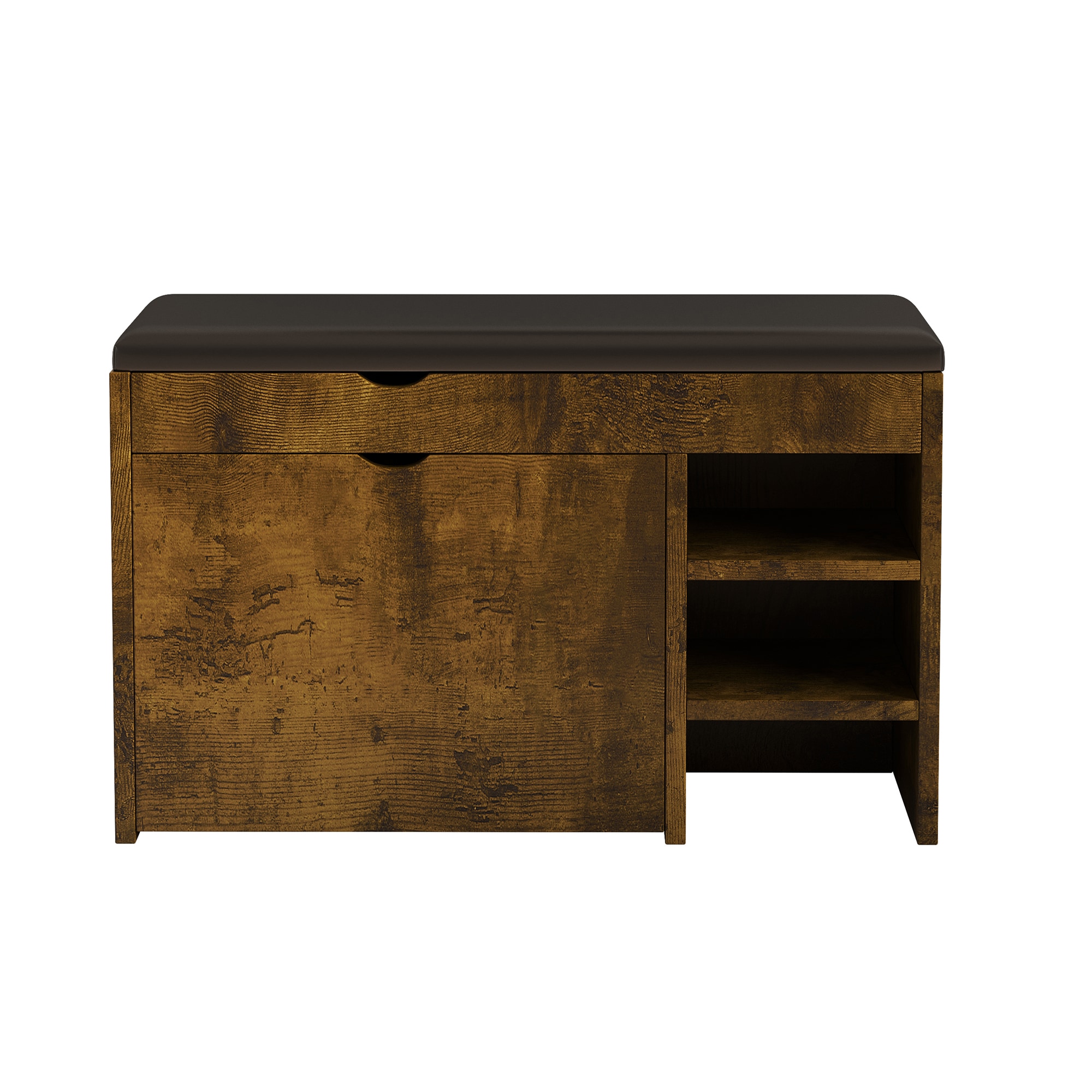 Bybafun YD2700071 20.5-in H 2 Tier 9 pair Brown MDF Shoe cabinet