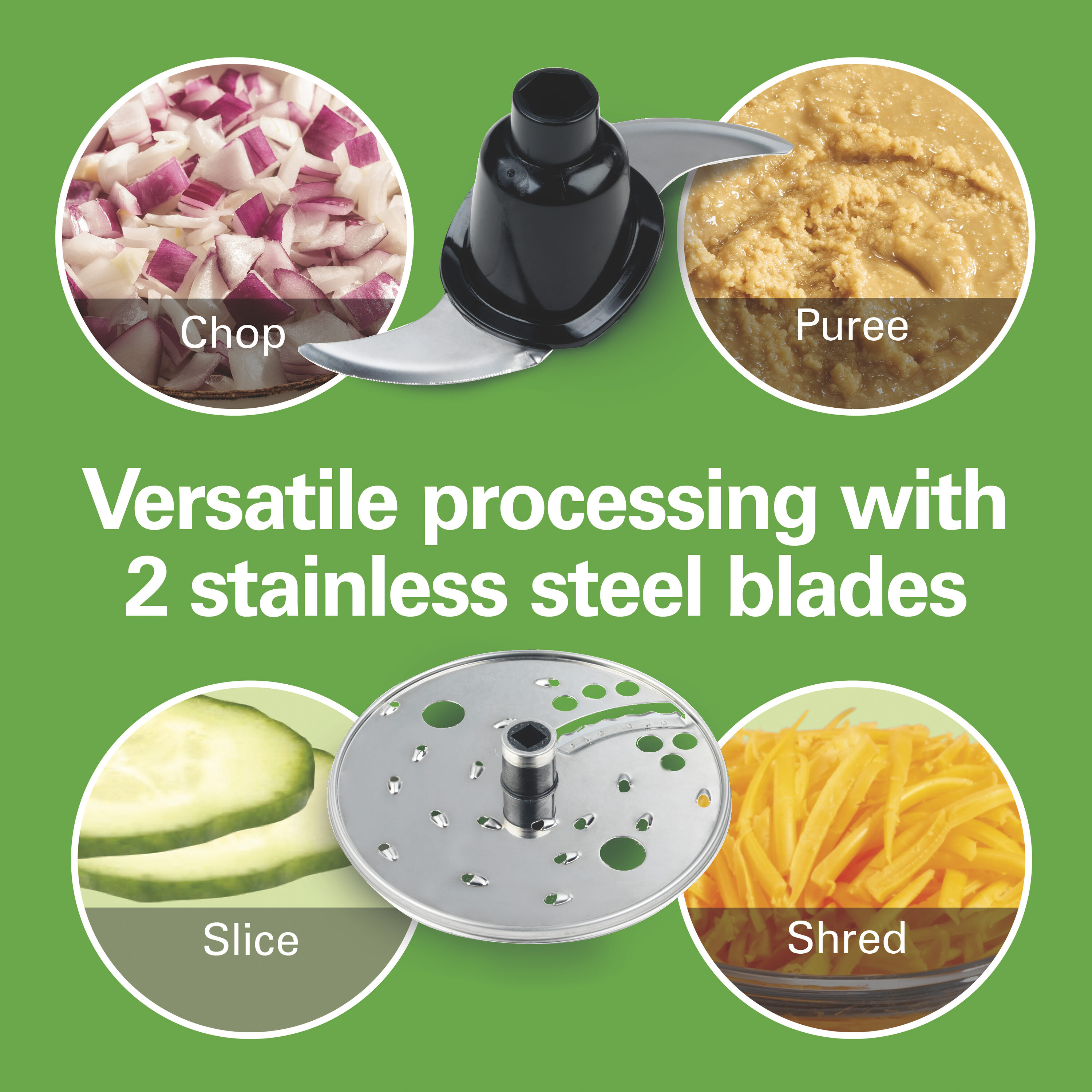 Hamilton Beach Black 12-Cup Food Processor with Mini Bowl