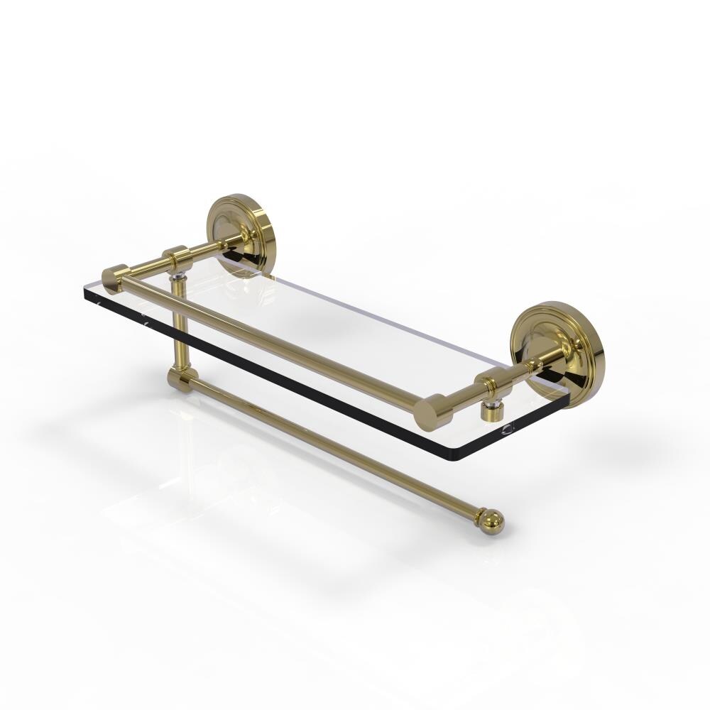 Allied Brass PRBP-1PT/16-GAL-UNL Prestige Regal Unlacquered Brass Wall mount Bathroom Shelf ( 16-in x 5-in x 5-in )