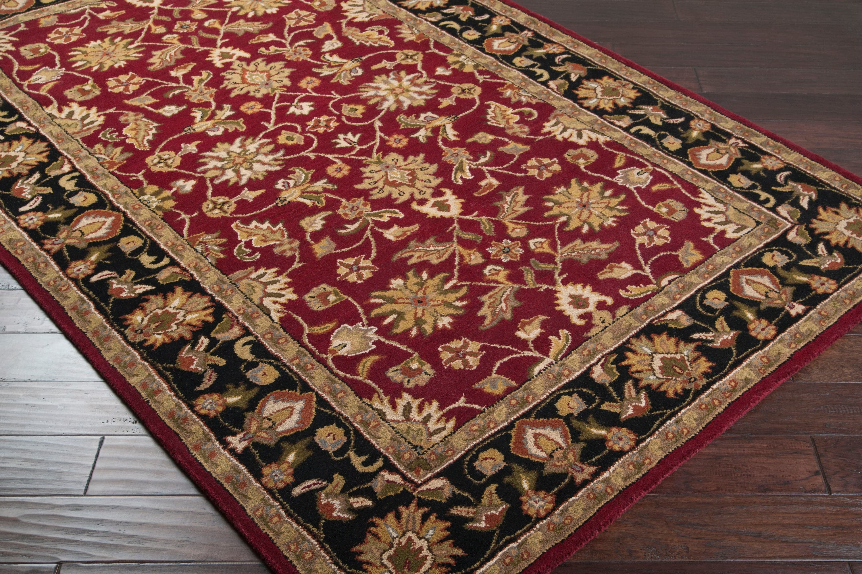 Crowne 8' x 11' Tufted Black Wool Area Rug