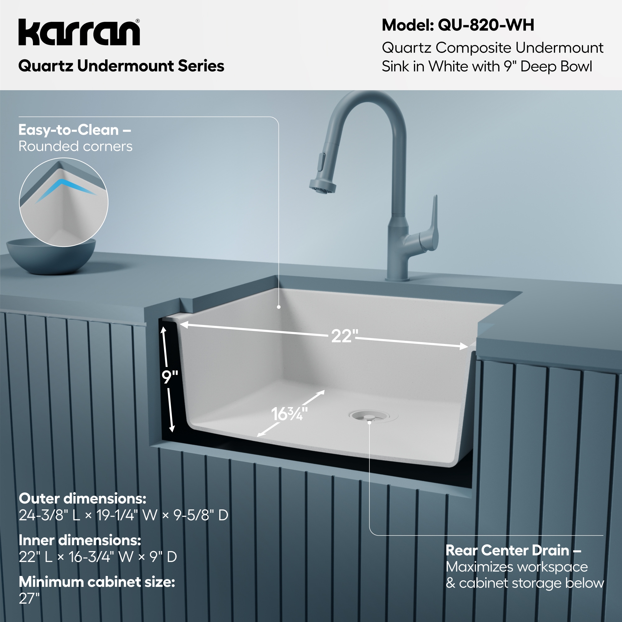 Karran QU-820-WH Kitchen-Sinks - View #7