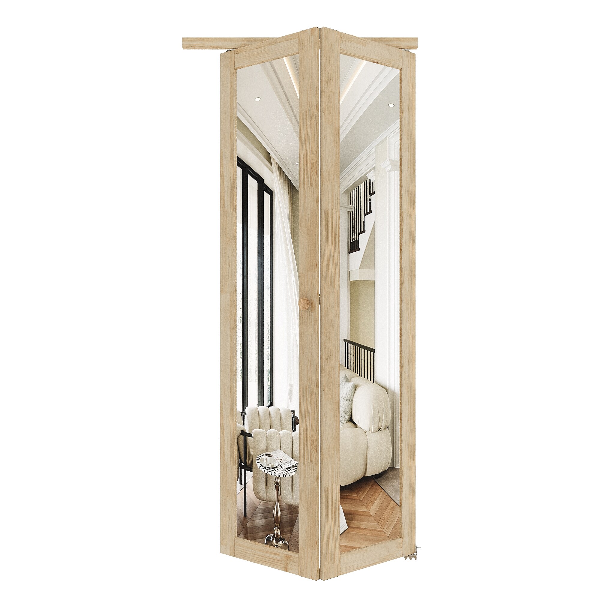 Mirrored Folding Wardrobe Doors