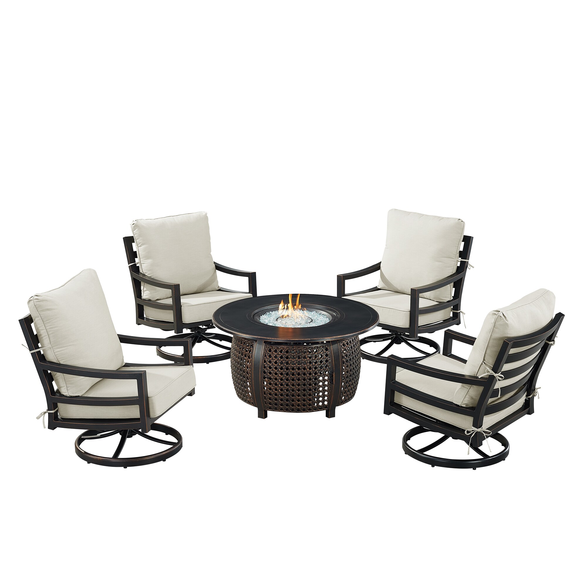 Oakland Living HUDSON4CHCLIFFLGCU Patio-Conversation-Sets - View #2
