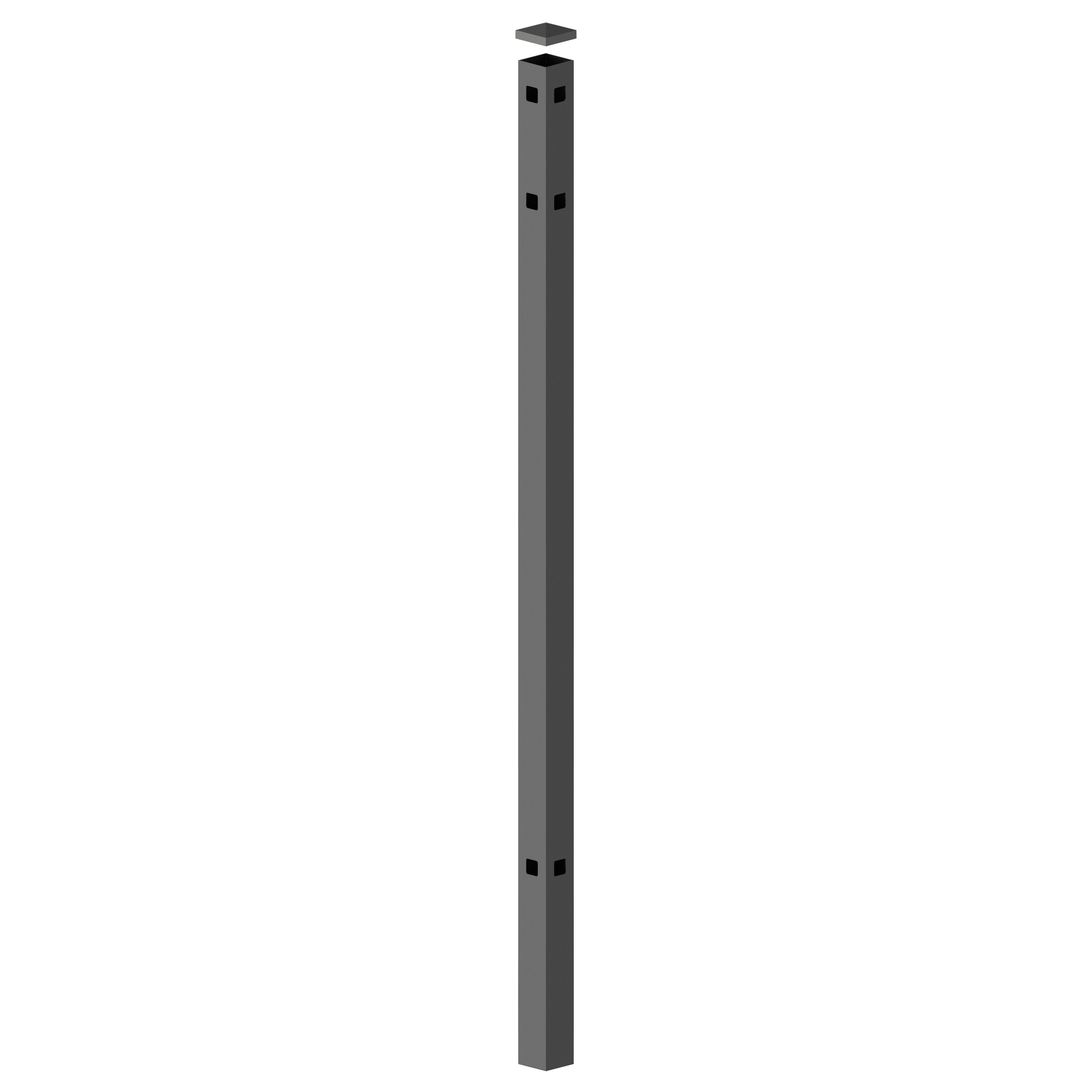 Freedom 73009128 6-ft H x 2-in W Pewter Aluminum Decorative Corner Fence post