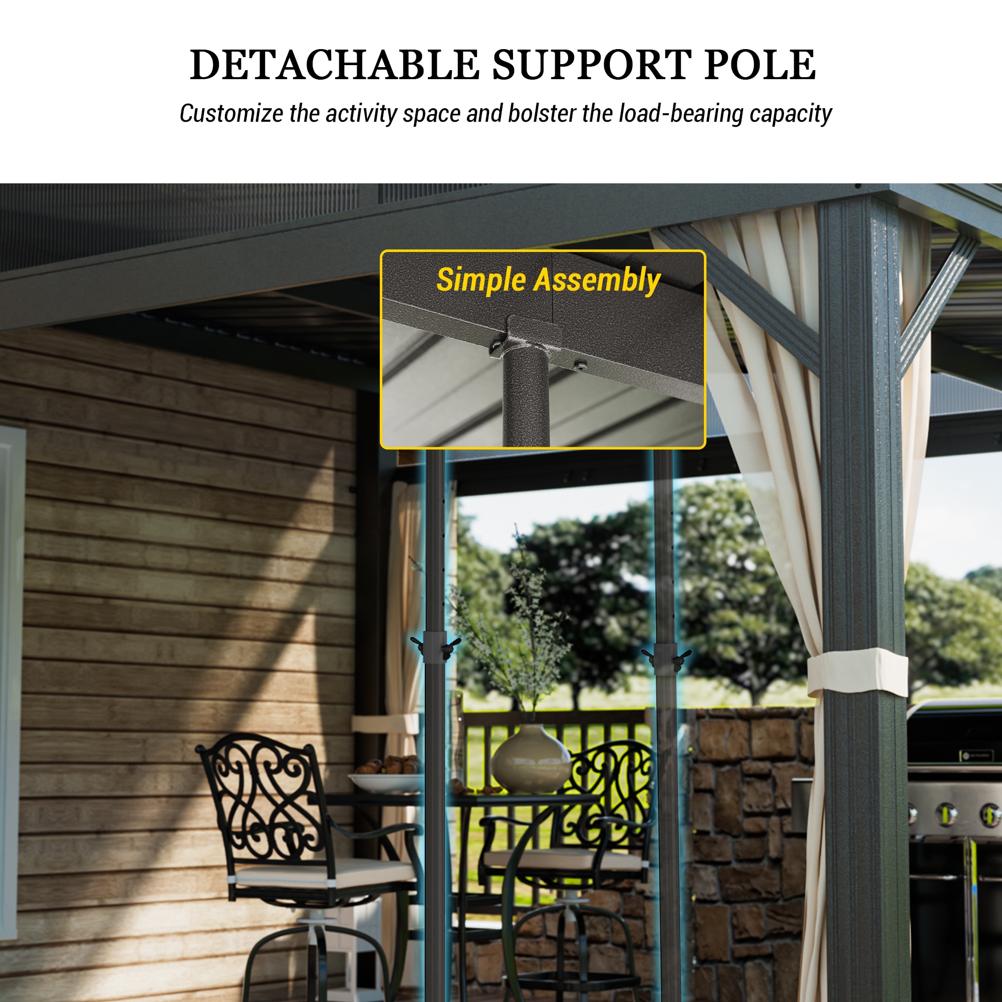 Clihome CL-06LYKQ1012B Wood-Resin-Gazebos - View #16