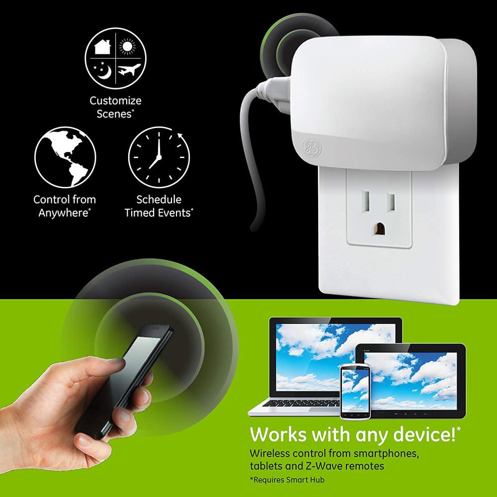 GE 120-Volt 1-Outlet Indoor Smart Plug in the Smart Plugs department at