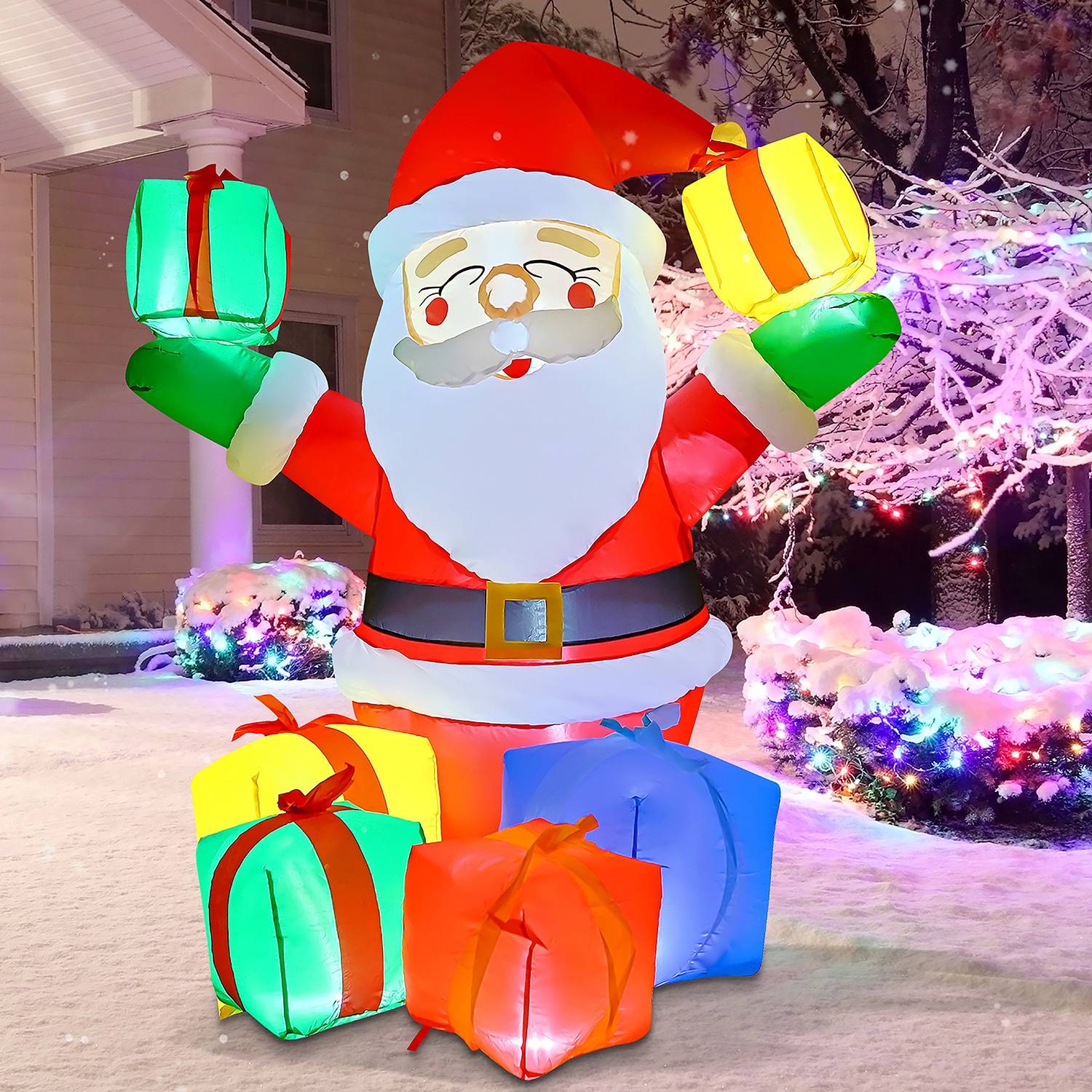  BLOWOUT FUN 8ft Inflatable Christmas Santa Claus on a Fishing  Boat Lighted Blow Up Decortion, LED Blow Up Lighted Decor Indoor Outdoor  Holiday Decor : Patio, Lawn & Garden
