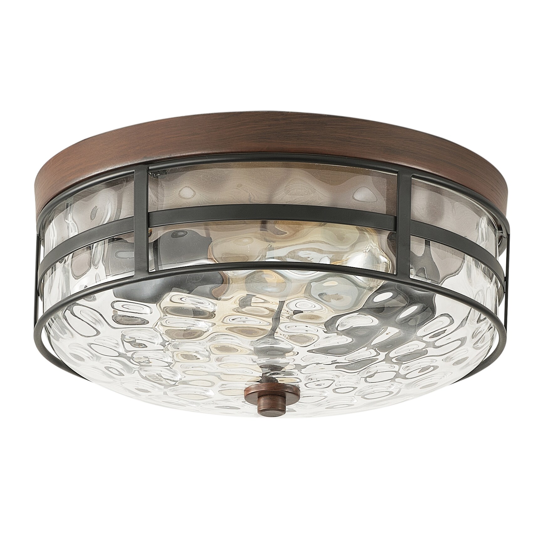 Aiwen 2-Light 11.81-in Black Flush Mount Light