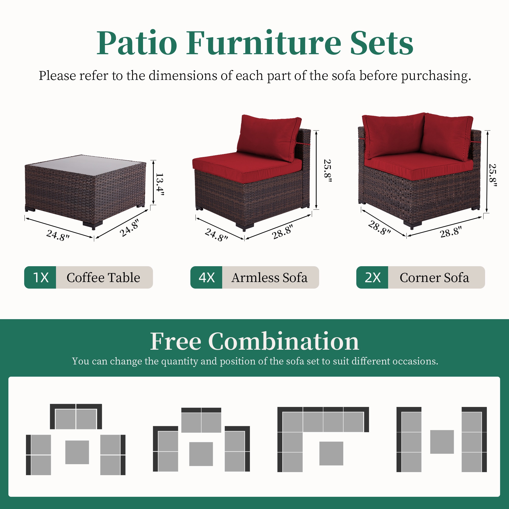 UPHA TBSF-ABC-RED Patio-Conversation-Sets - View #3